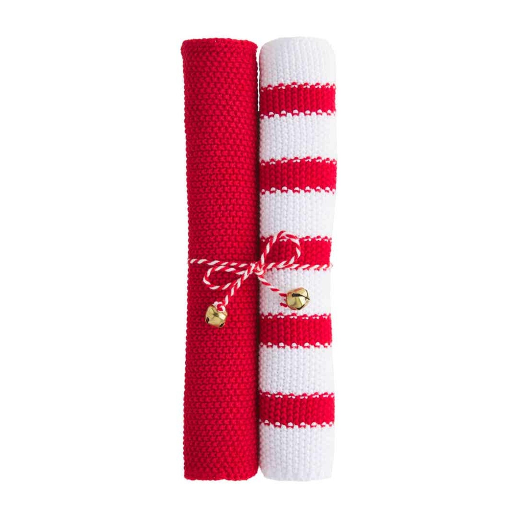 Mudpie Red + White Dish Cloth Set