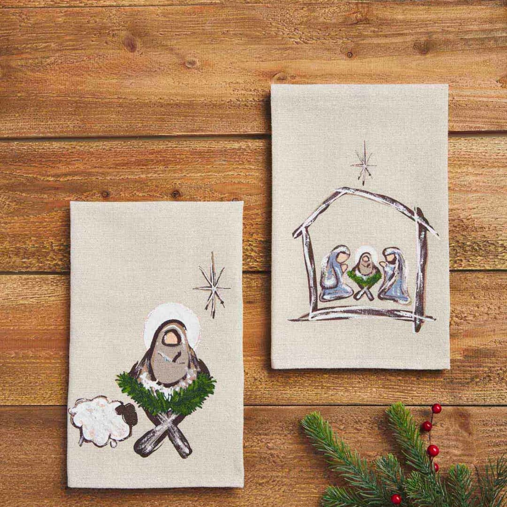 Mudpie Nativity Painted Towel