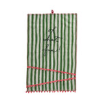 Cotton Striped Tea Towel "Oh What Fun!"