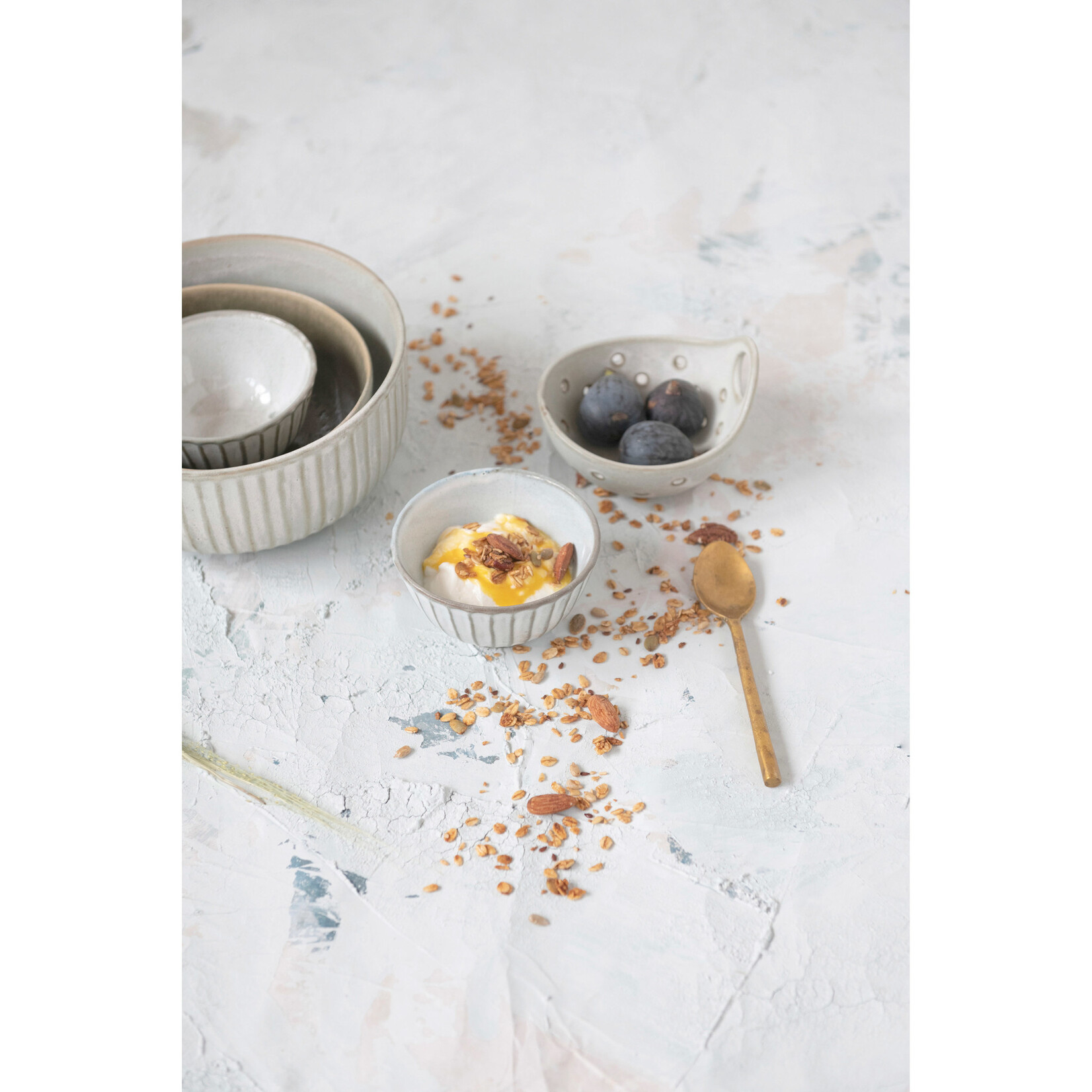 Pleated Stoneware Bowl