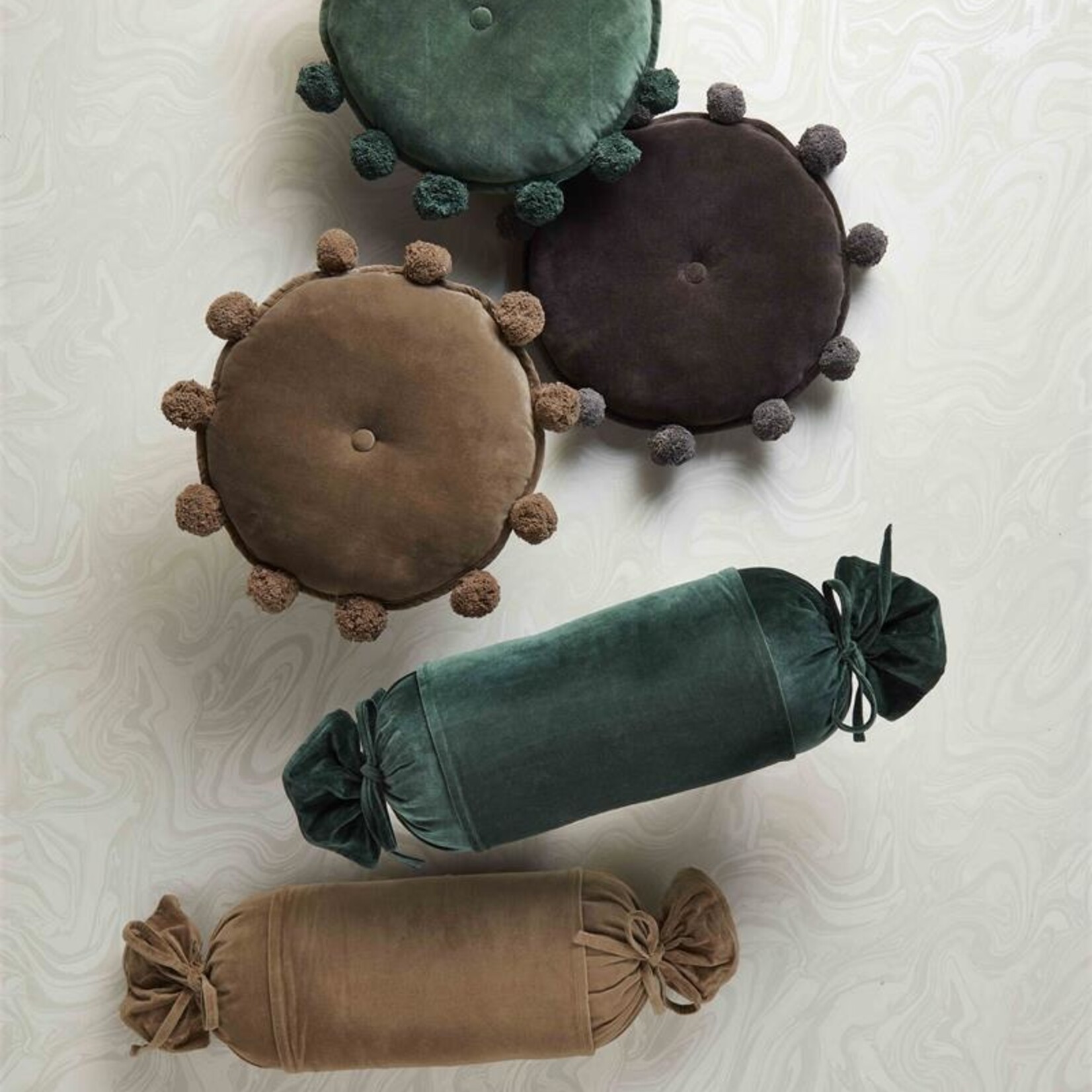Mudpie Velvet Bolster Pillow