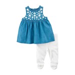 Mudpie Denim Embroidered Tunic & Capri