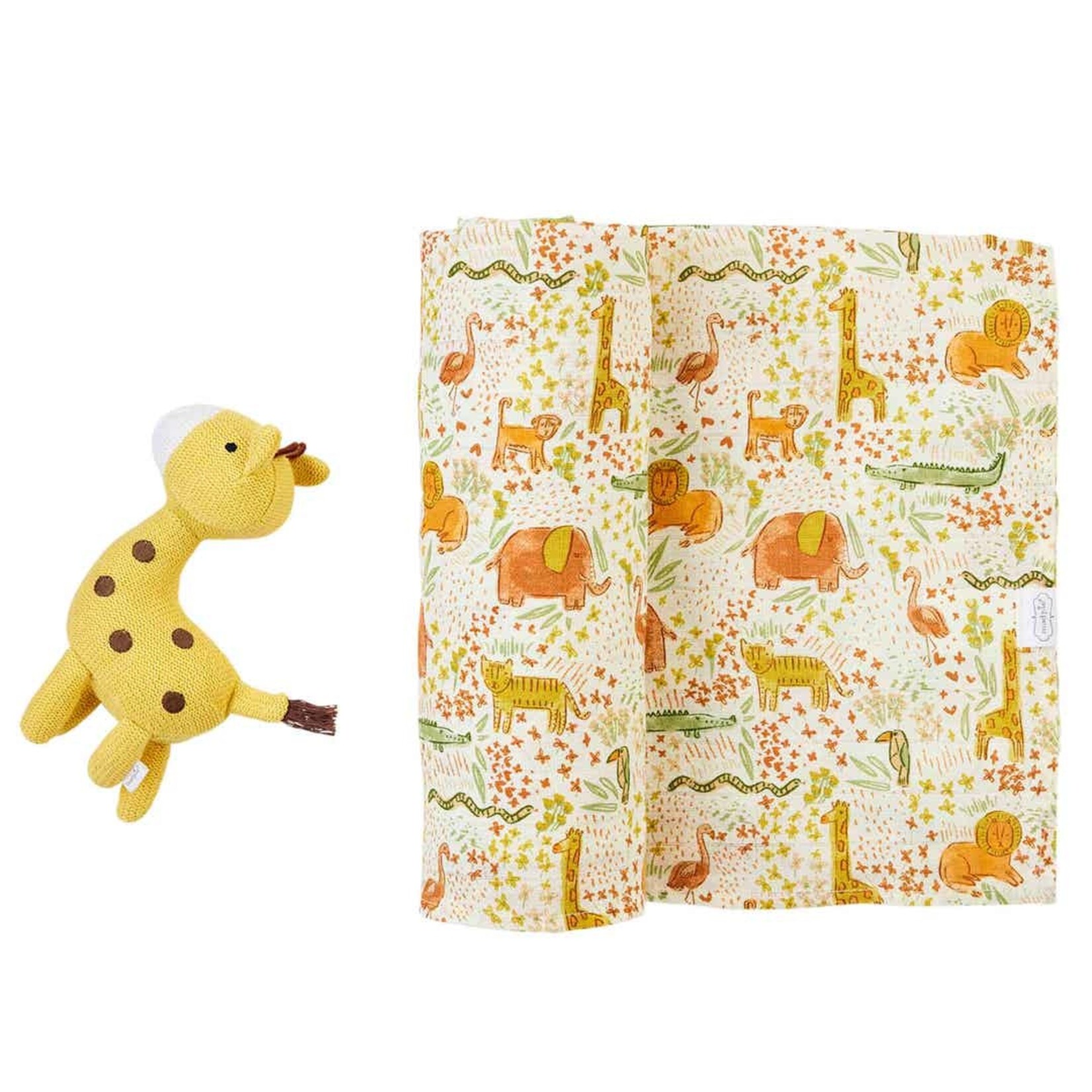 Mudpie Swaddle + Rattle Set