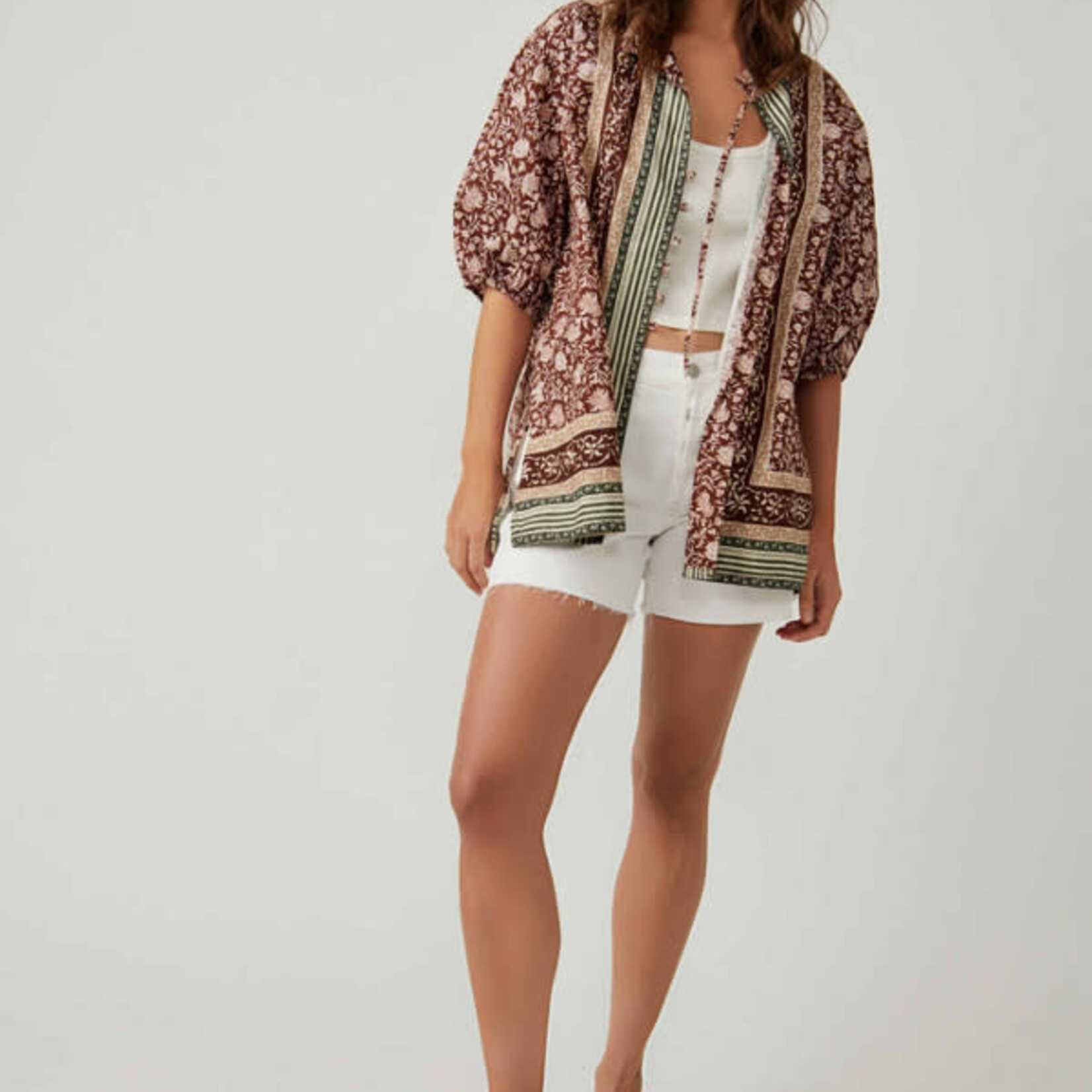 Free People Border Batik Top