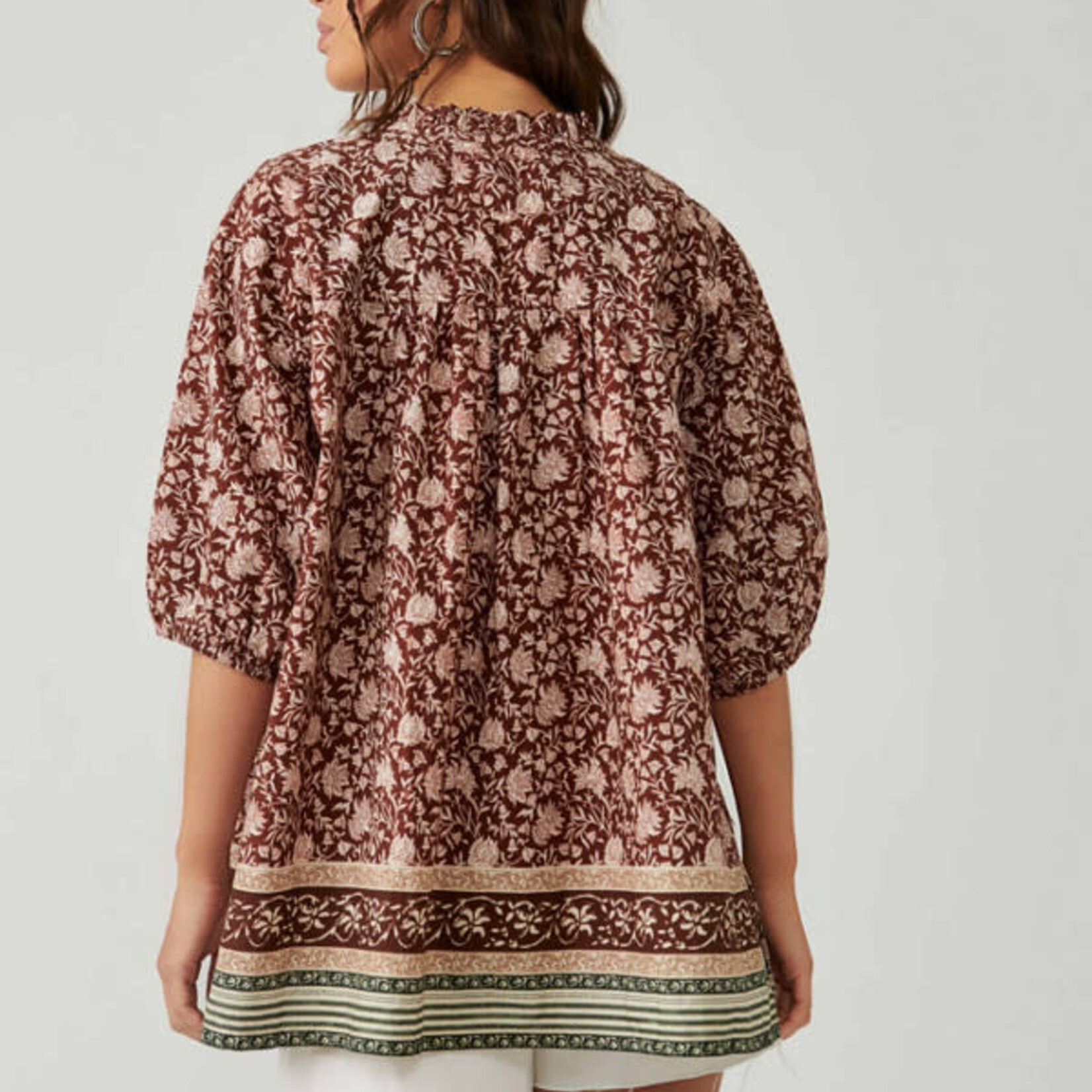 Free People Border Batik Top
