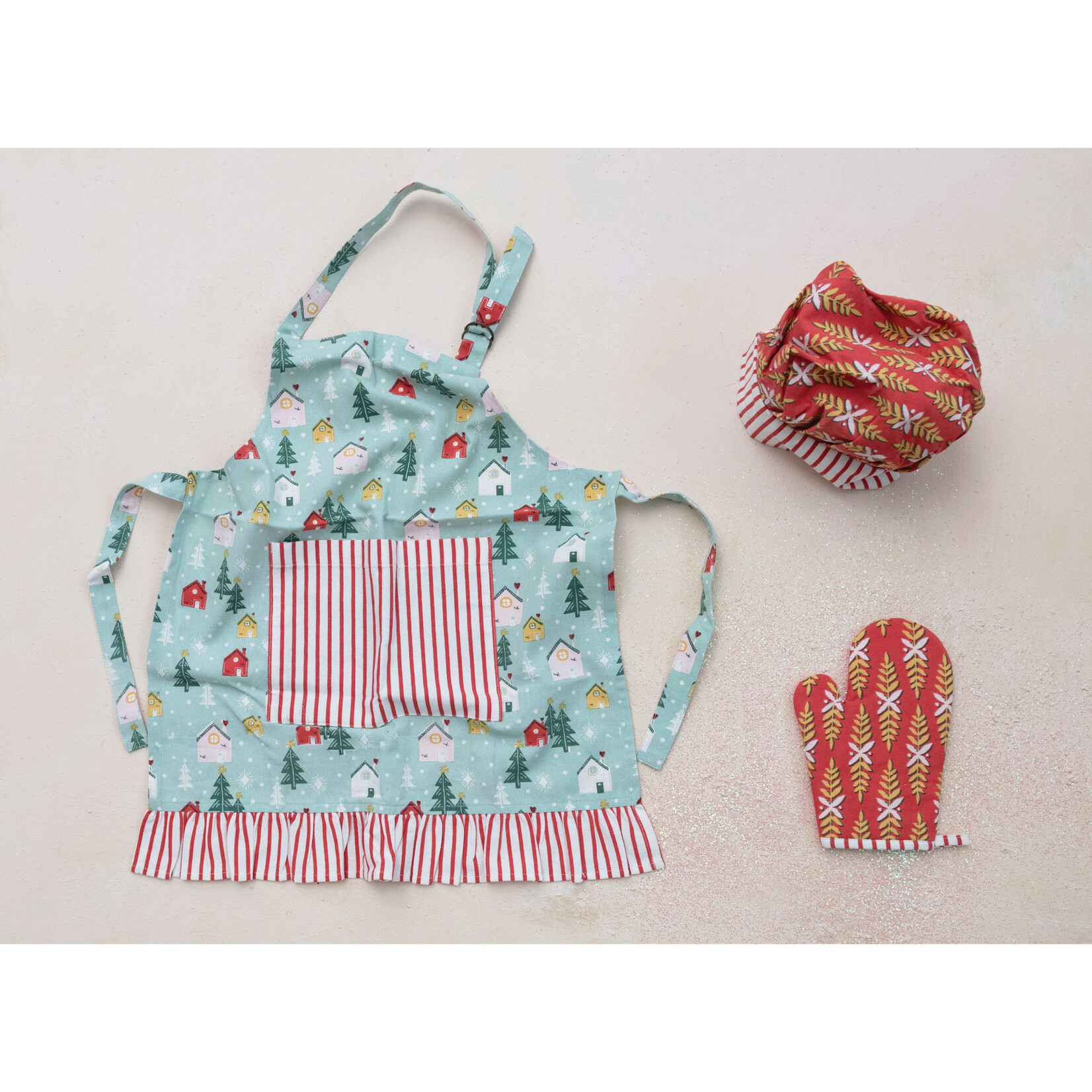 Child Apron, Chef Hat & Hot Mitt Set