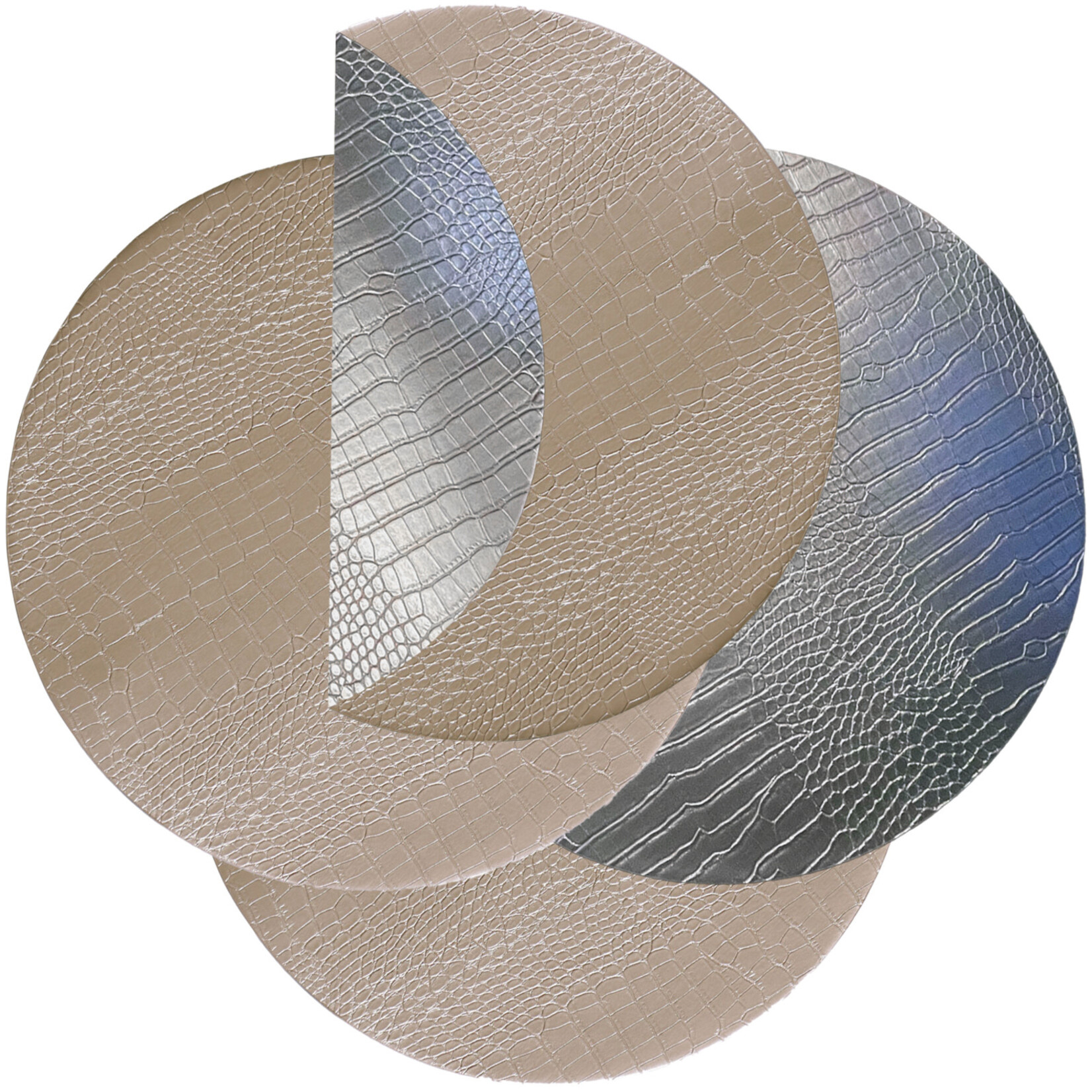 Beatriz Ball Reversible Round Croc Placemat, set of 4