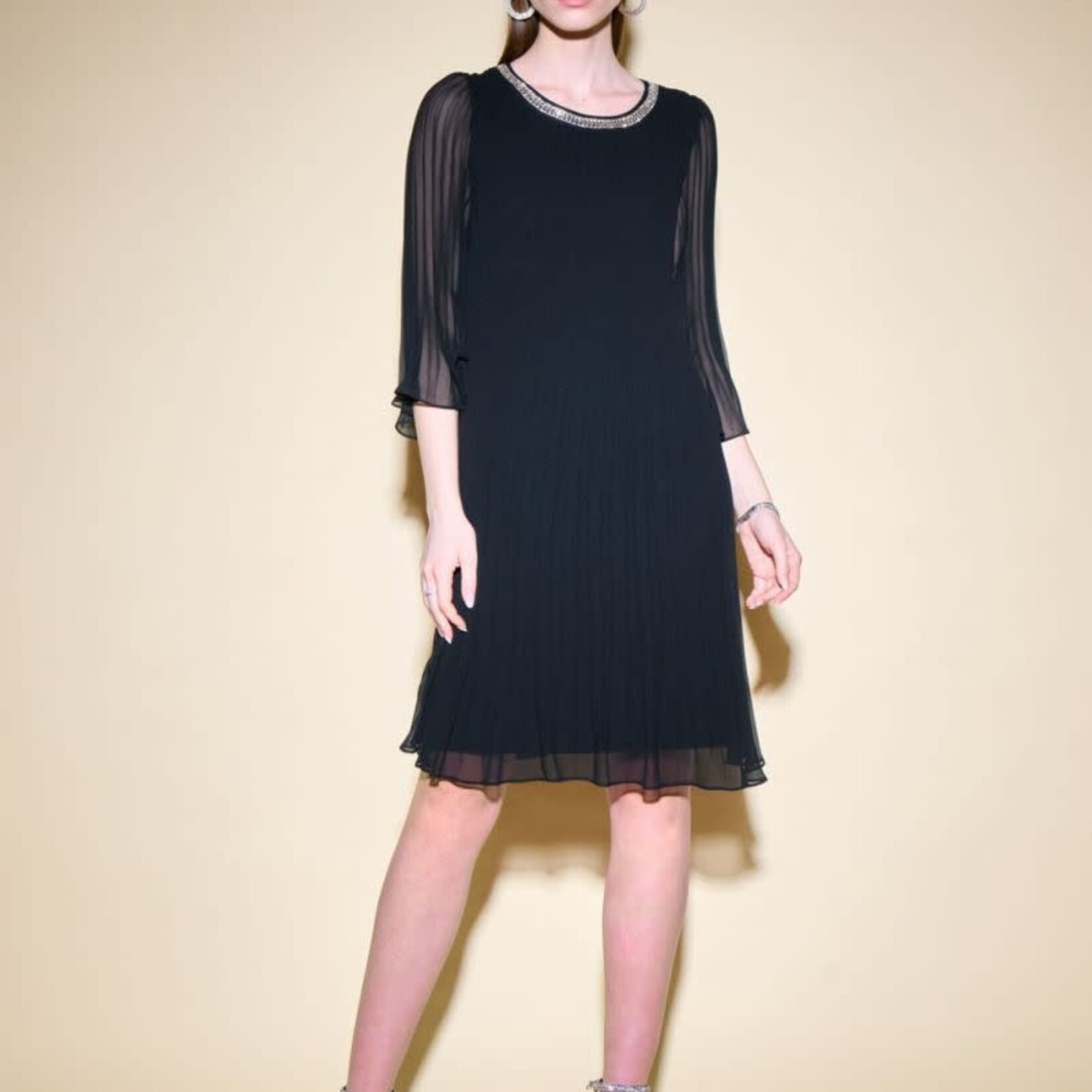 Joseph Ribkoff Pleated Chiffon Dress