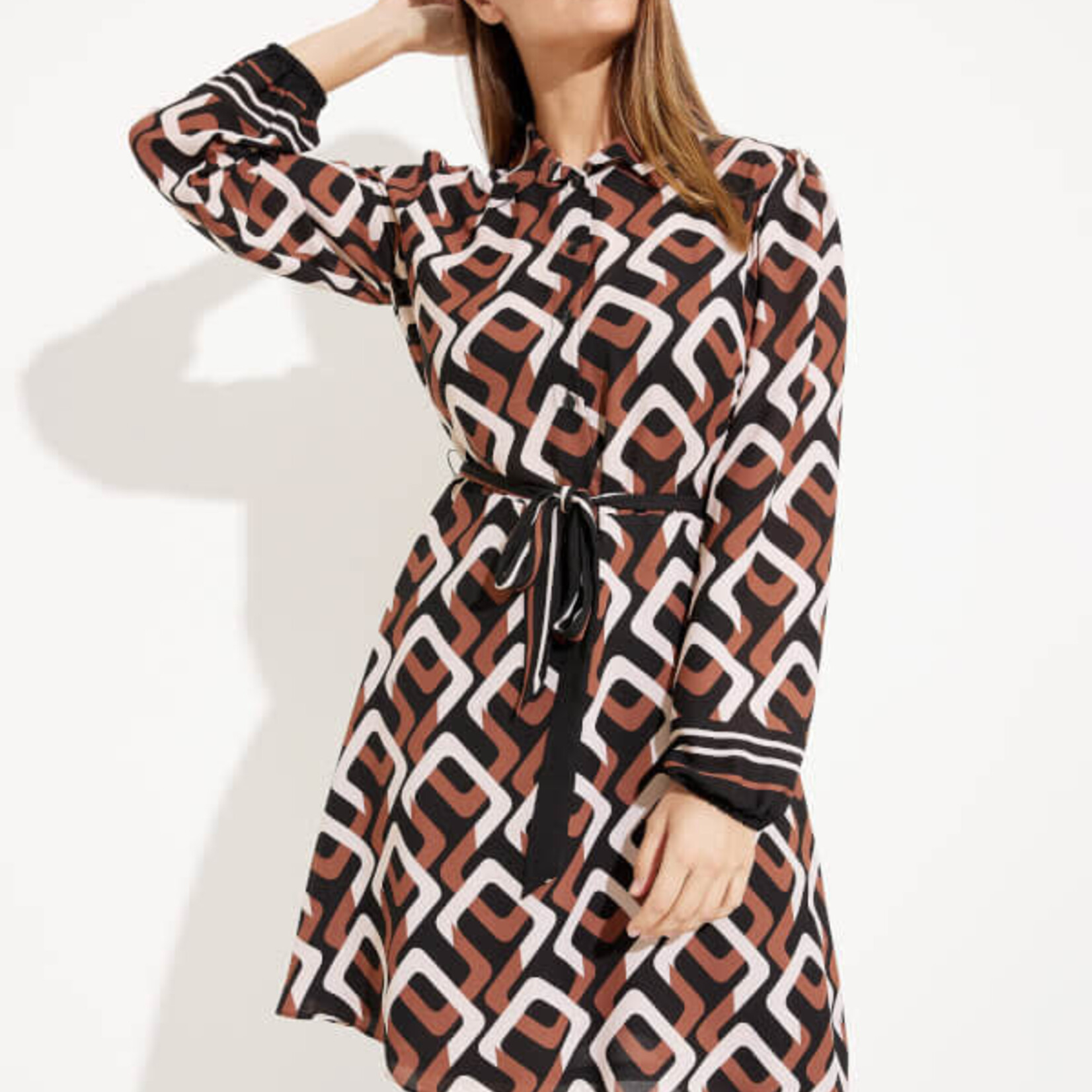 Joseph Ribkoff Geo Print Belted Dress