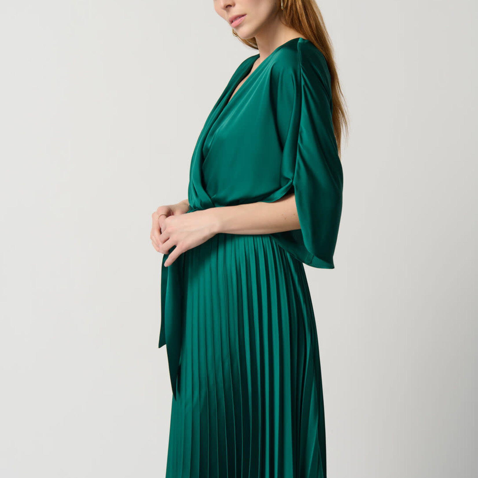 Joseph Ribkoff Pleated Dress w/ Waist Sash