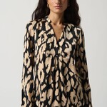 Joseph Ribkoff Satin Animal Print Flare Top