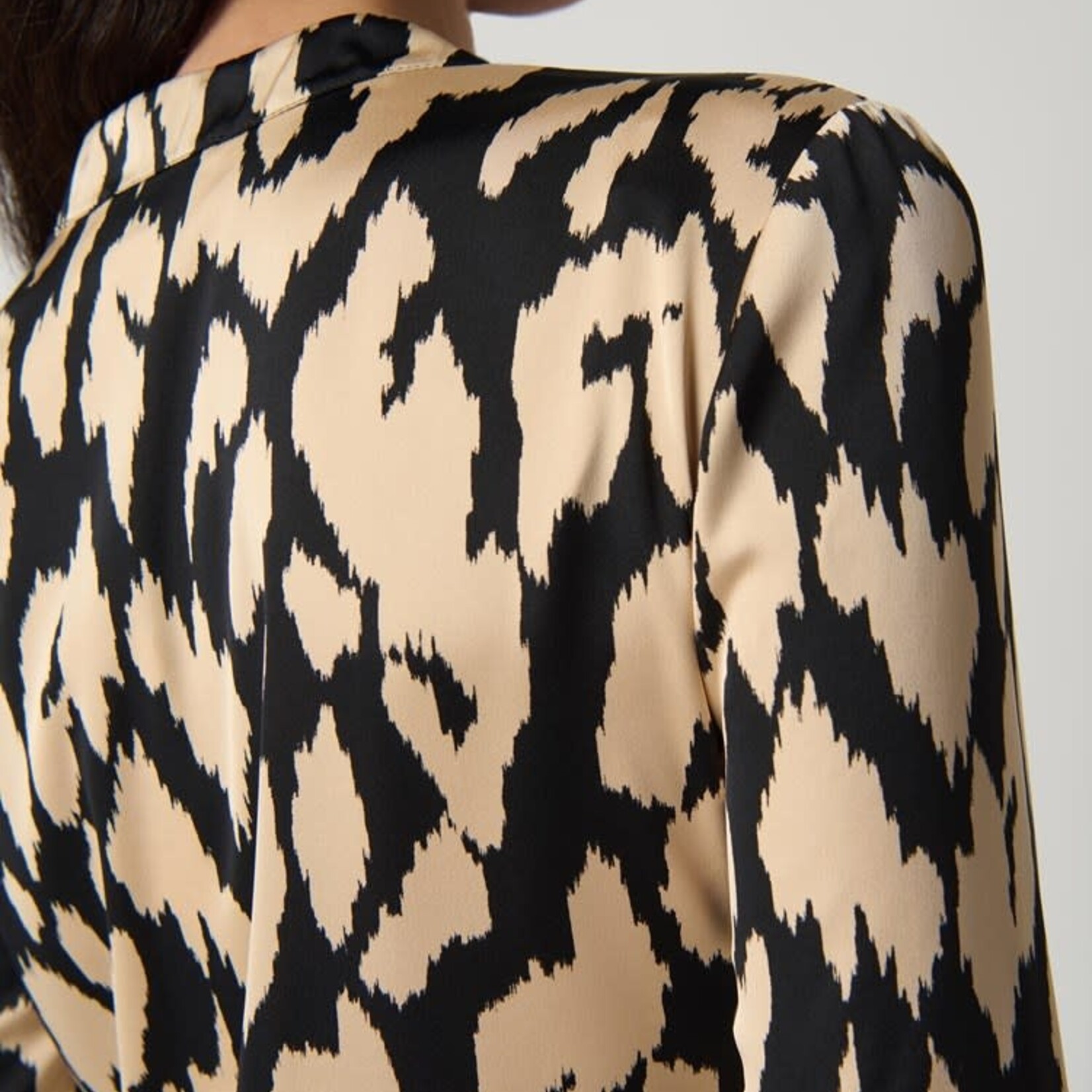 Joseph Ribkoff Satin Animal Print Flare Top