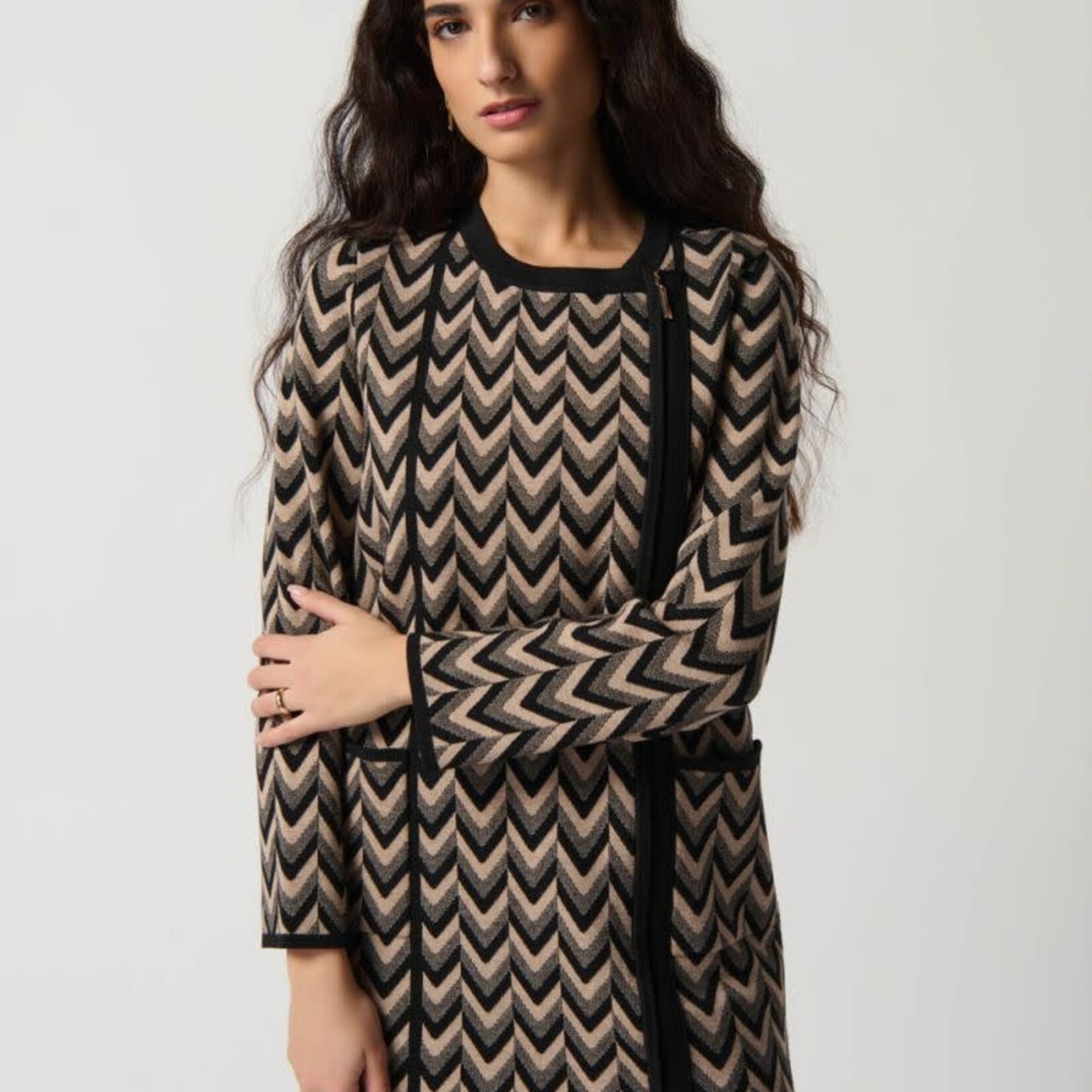 Joseph Ribkoff Jacquard Sweater Coat