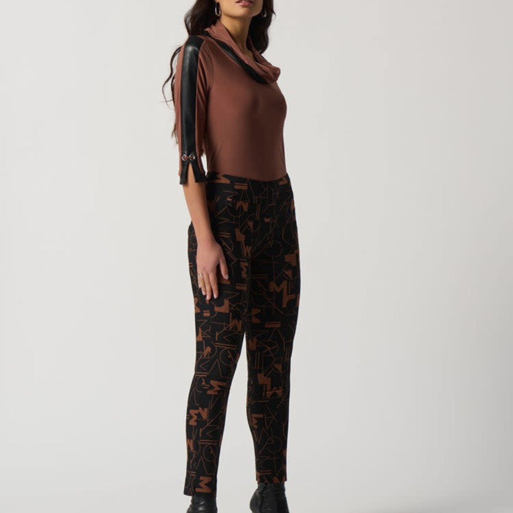 Joseph Ribkoff Word Print Slim Leg Pant