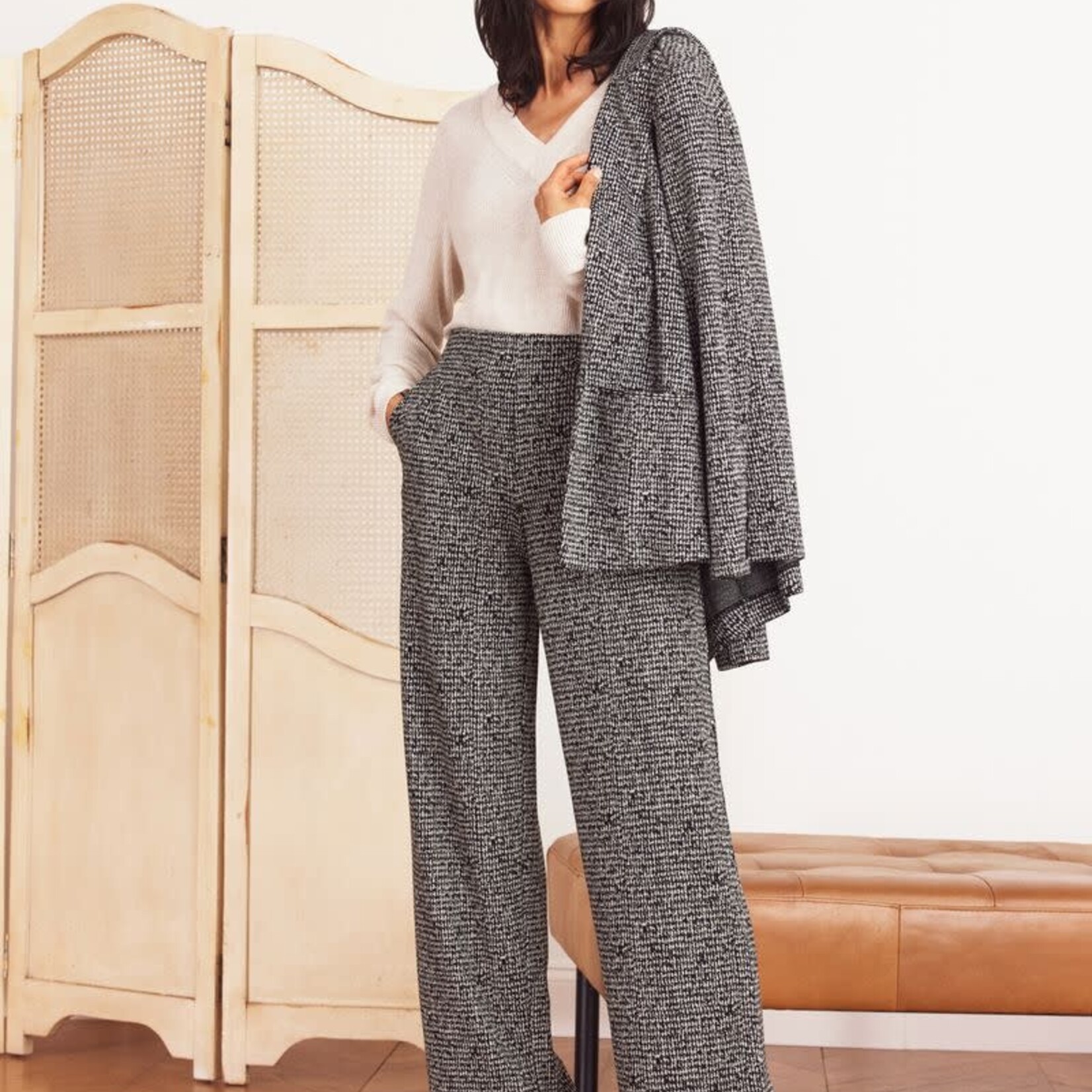 Nic + Zoe Etched Tweed Wide Leg Pant
