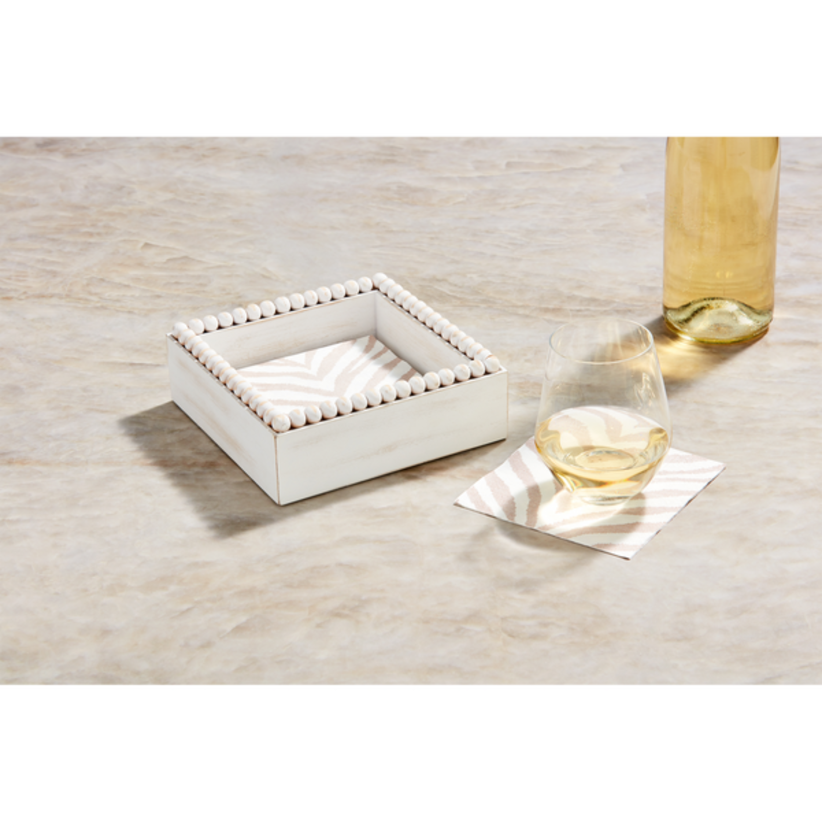 Mudpie White Cocktail Napkin Holder