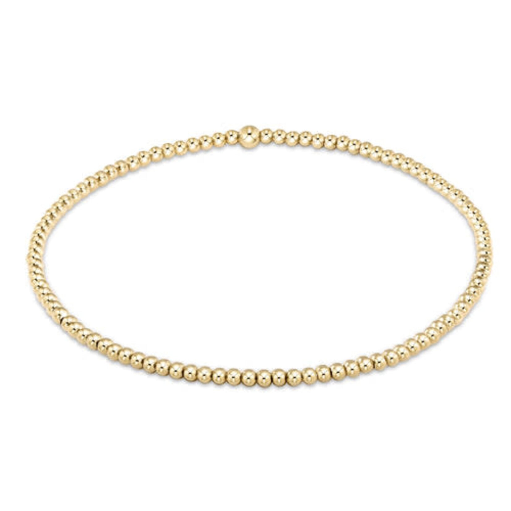 E Newton Classic Gold 2mm Bead Bracelet