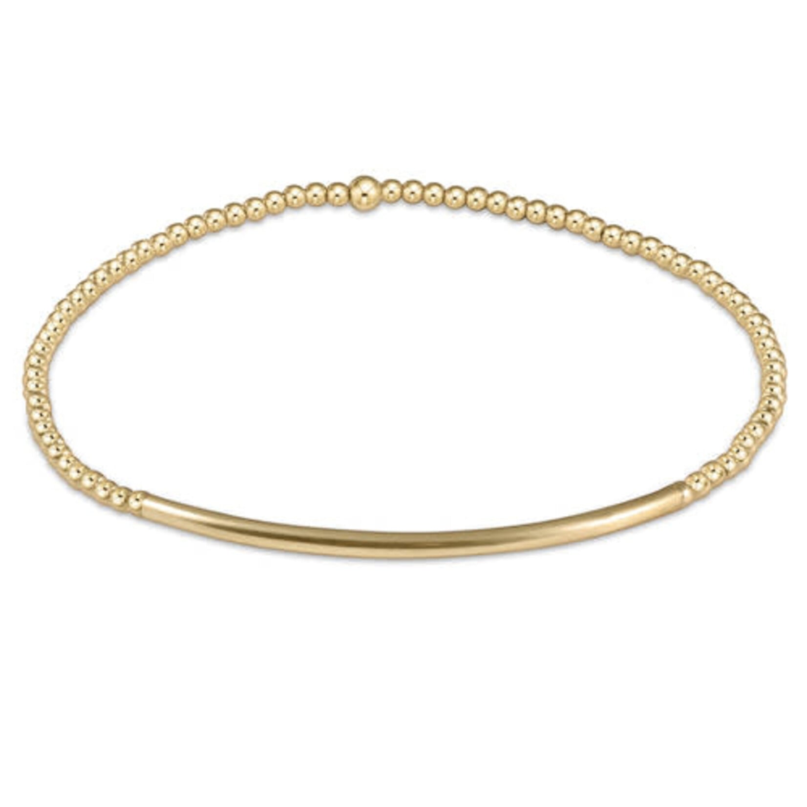 E Newton Classic Gold 2MM Bead Bracelet Bliss Gold Bar