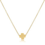E Newton 16in Necklace Gold- Signature Cross Gold Charm