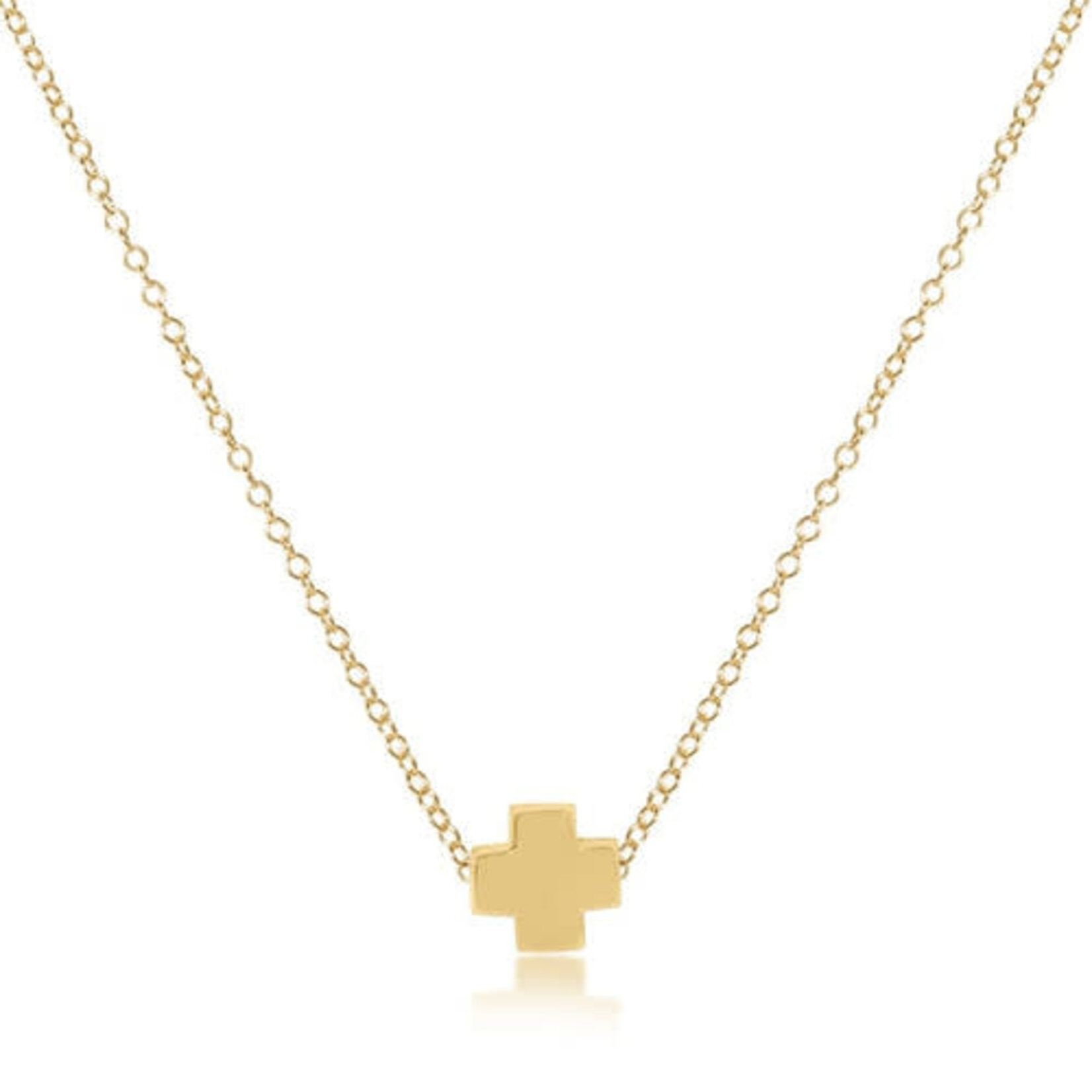 E Newton 16in Necklace Gold- Signature Cross Gold Charm