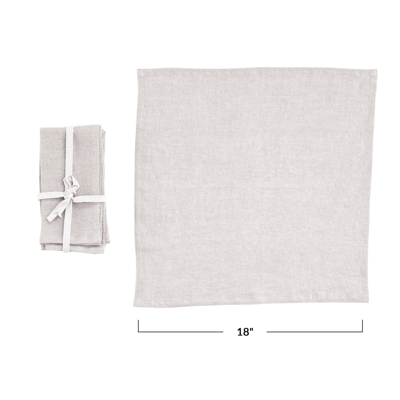18" Square Stonewashed Linen Napkin s/4
