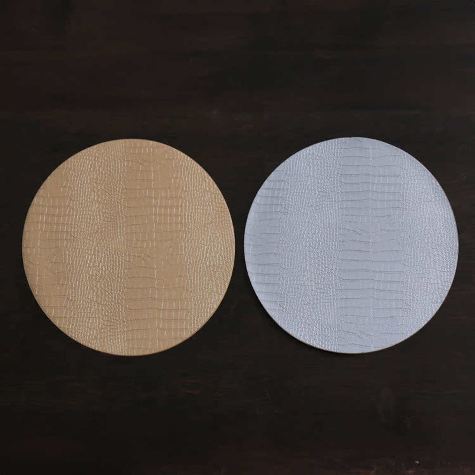 Beatriz Ball Reversible Round Croc Placemat, set of 4