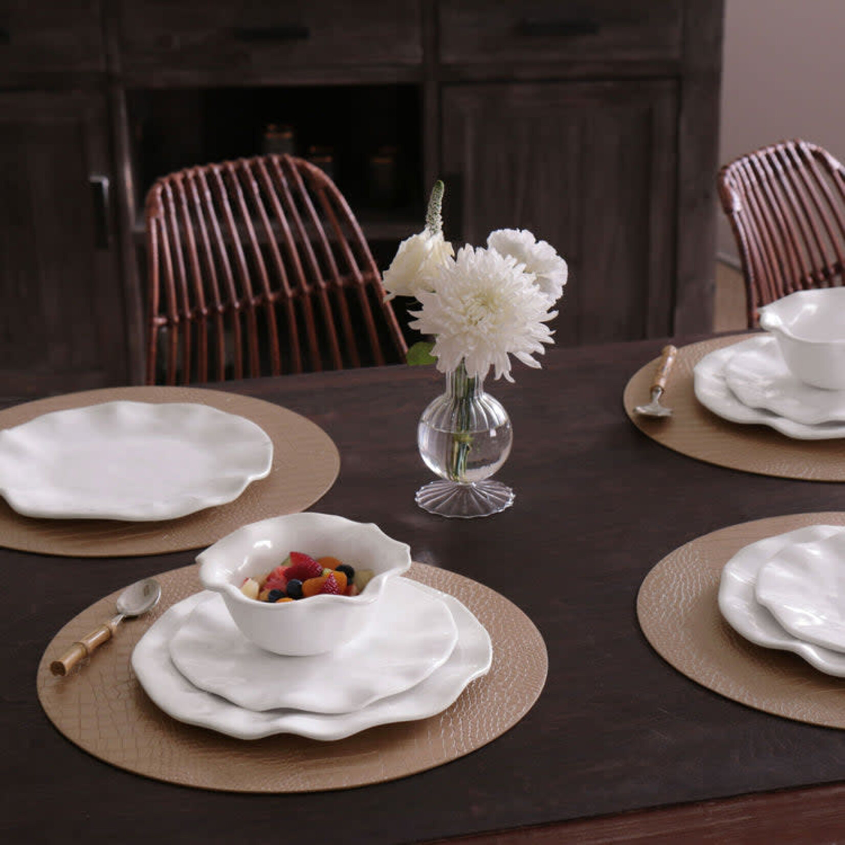 Beatriz Ball Reversible Round Croc Placemat, set of 4