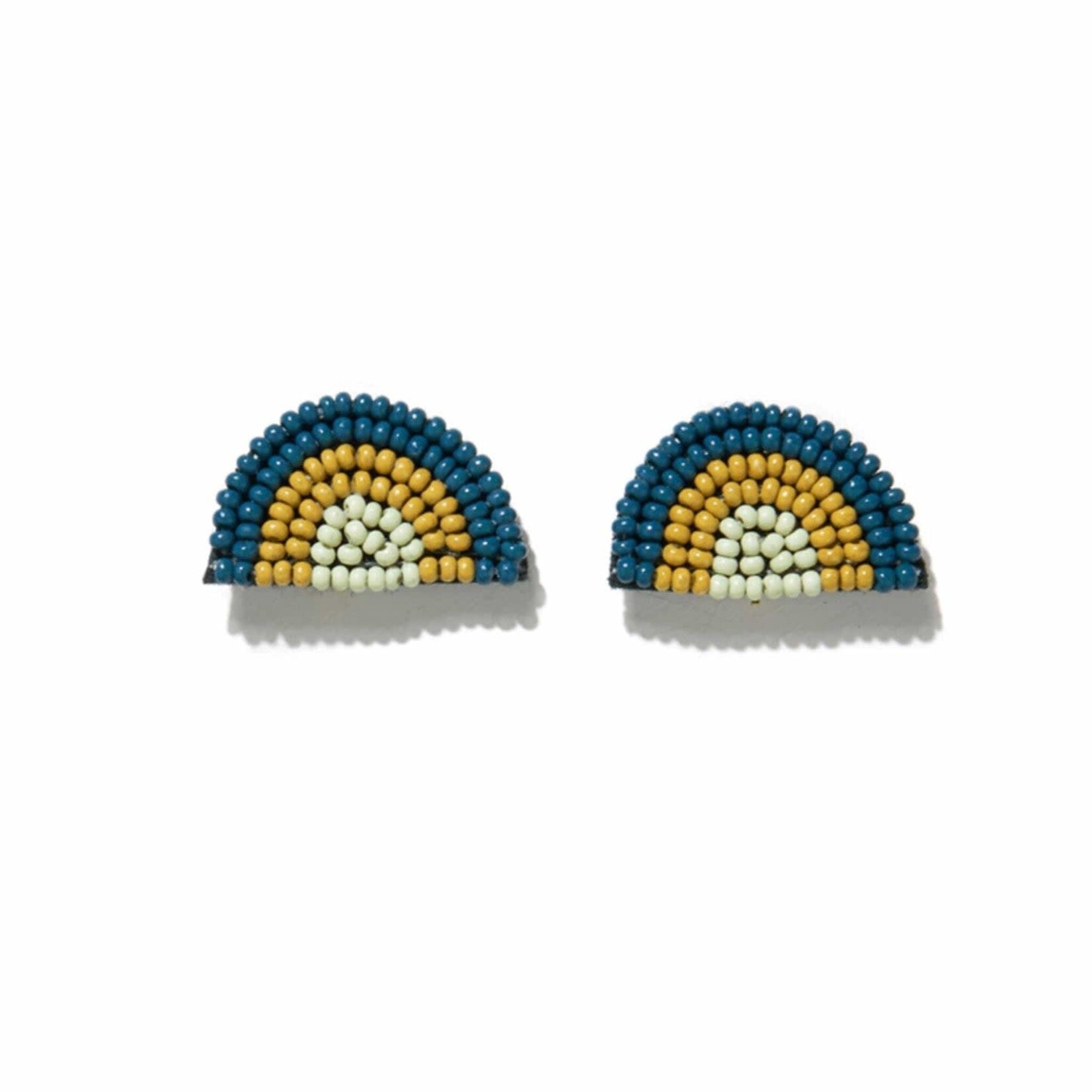 Ink + Alloy Seed Bead Rainbow Post Earring