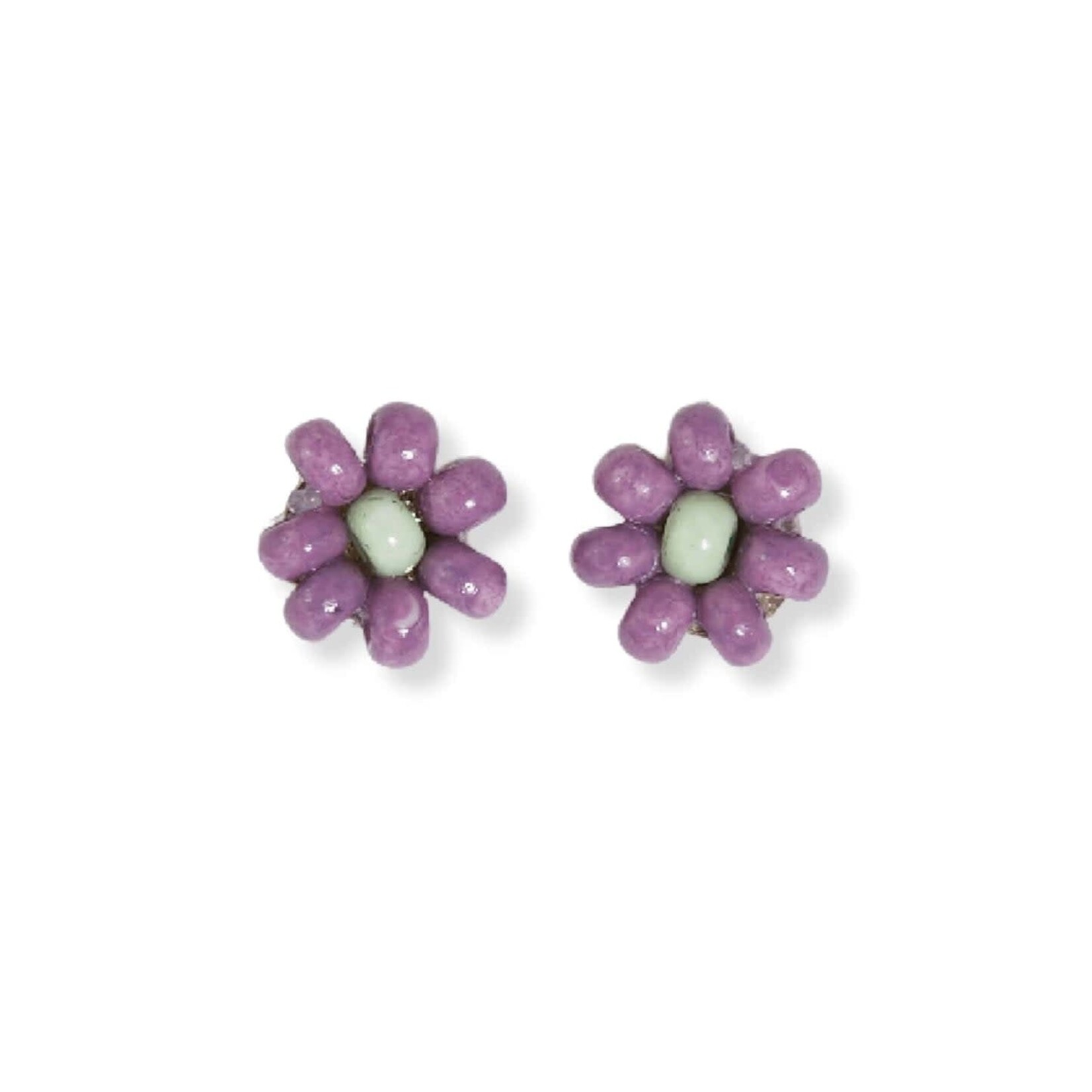 Ink + Alloy Beaded Flower Post Earring
