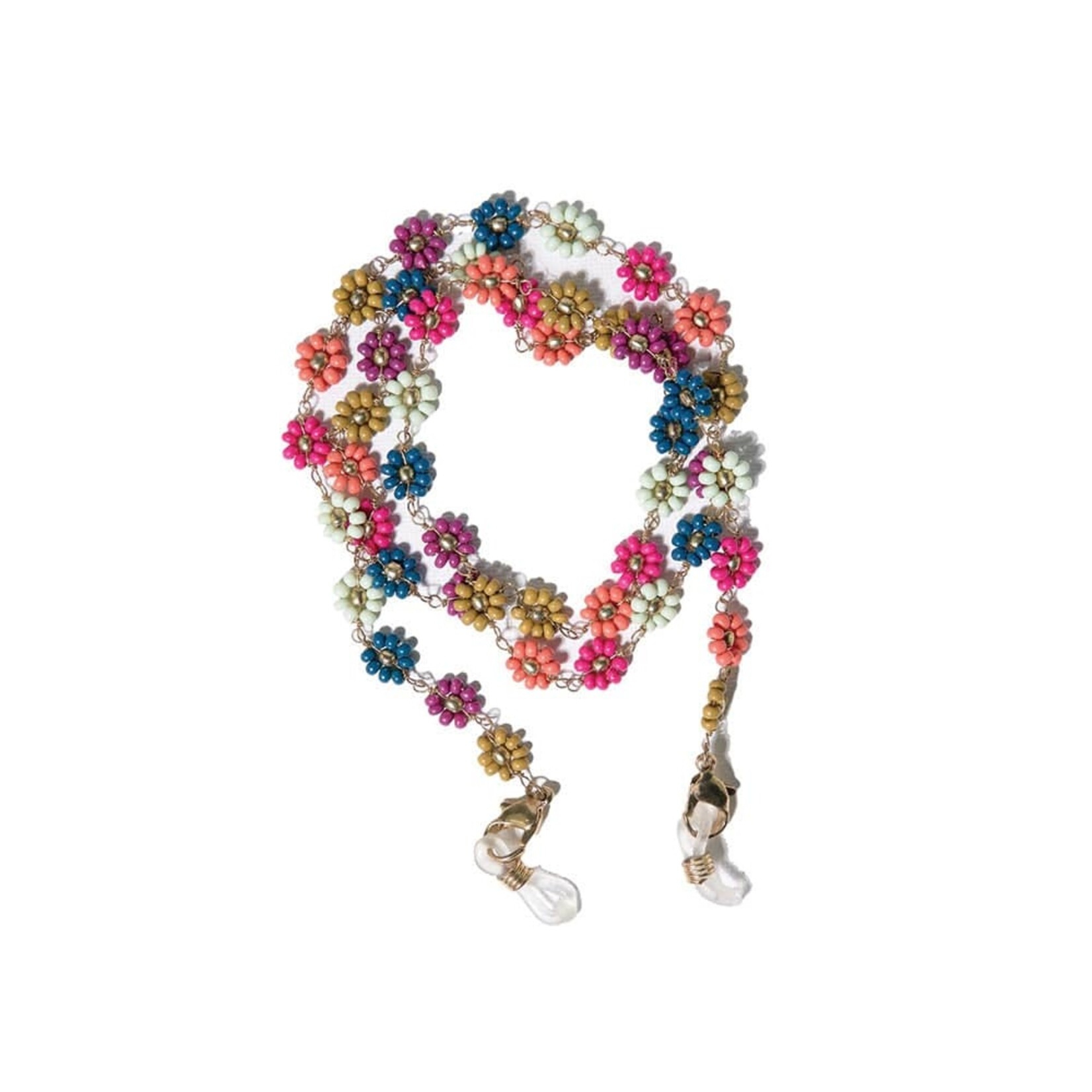 Ink + Alloy Flowers Beaded Eyeglass Chain rainbow