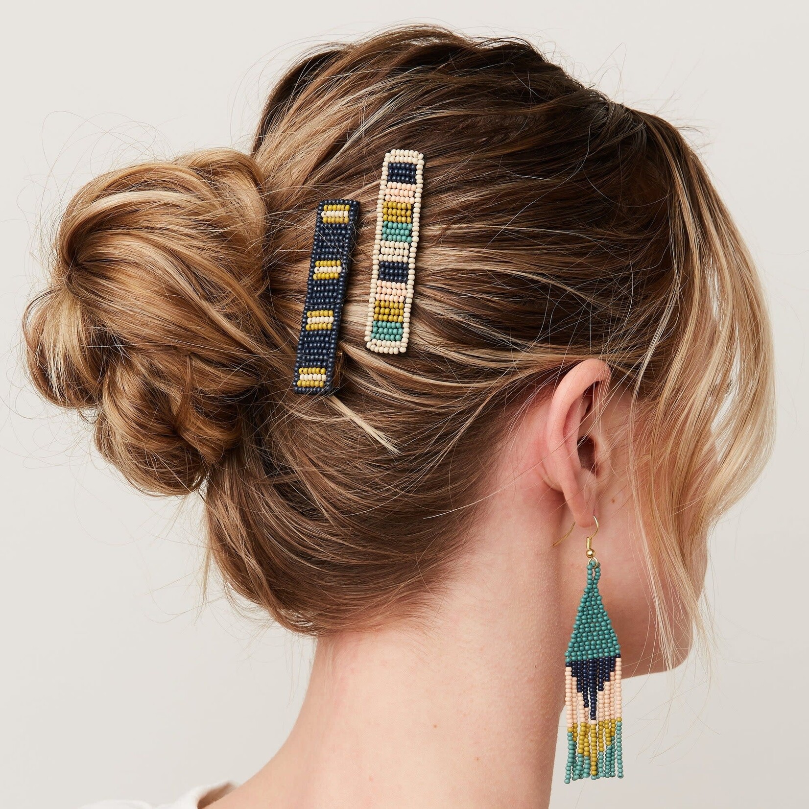 Ink + Alloy Beaded Hair Clip, 2 pack