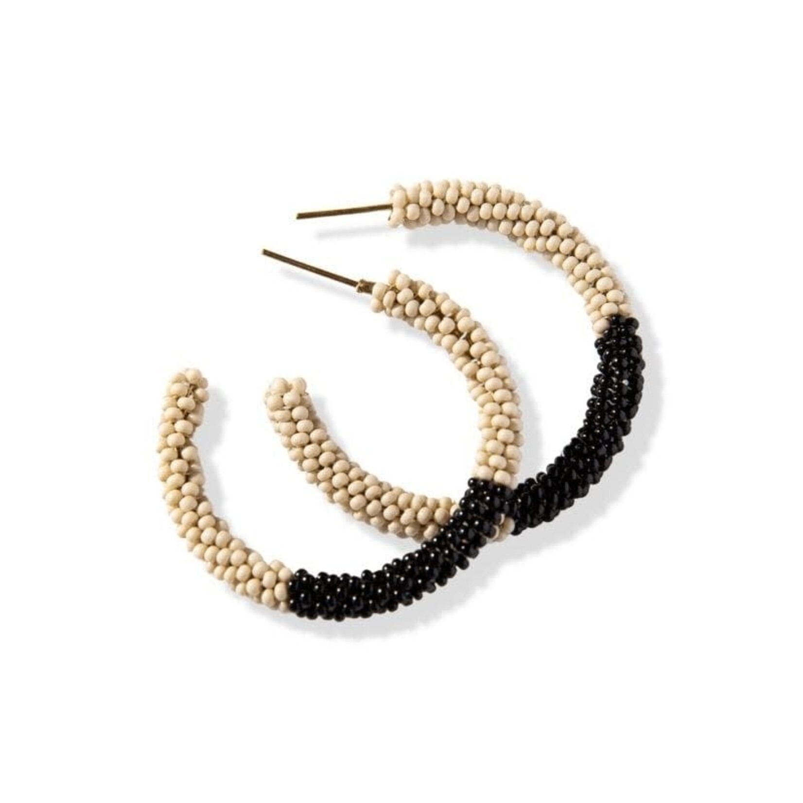 Ink + Alloy Color Block Seed Bead Hoop