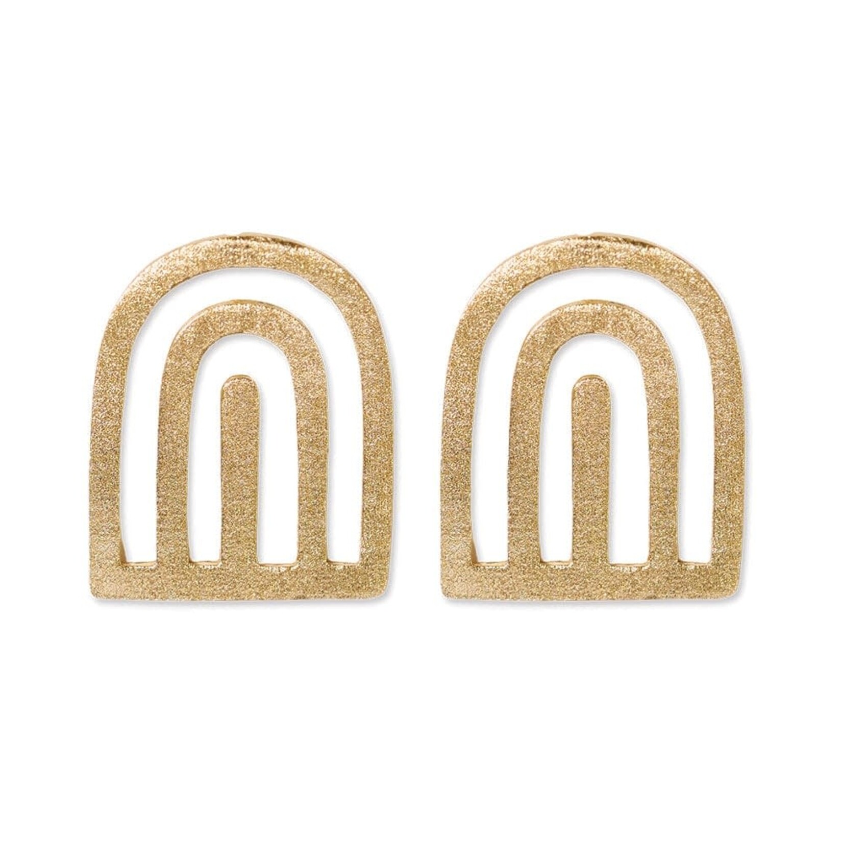 Ink + Alloy Arches Drop Earrings Brass