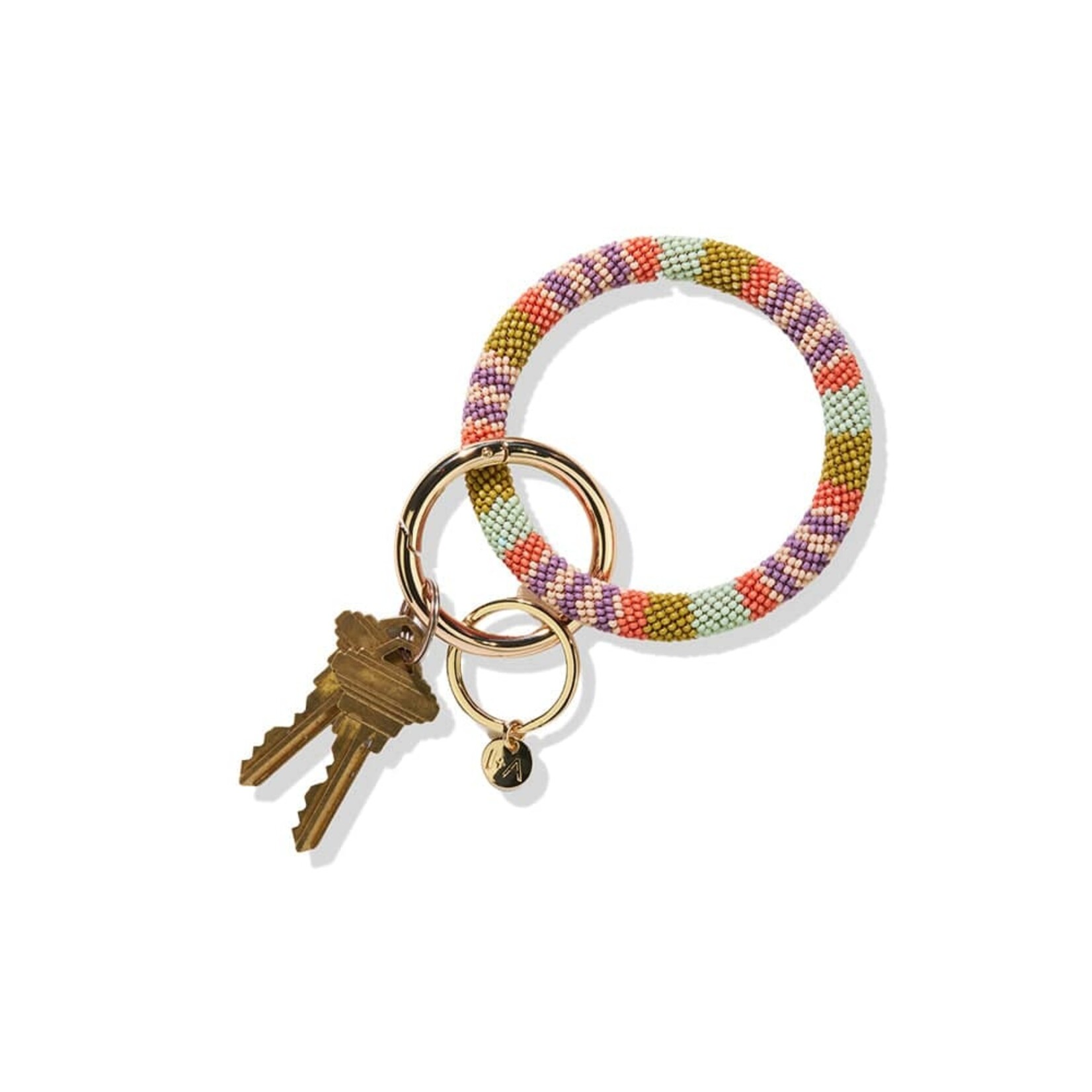 Ink + Alloy Chloe Seed Bead Key Ring Stripe