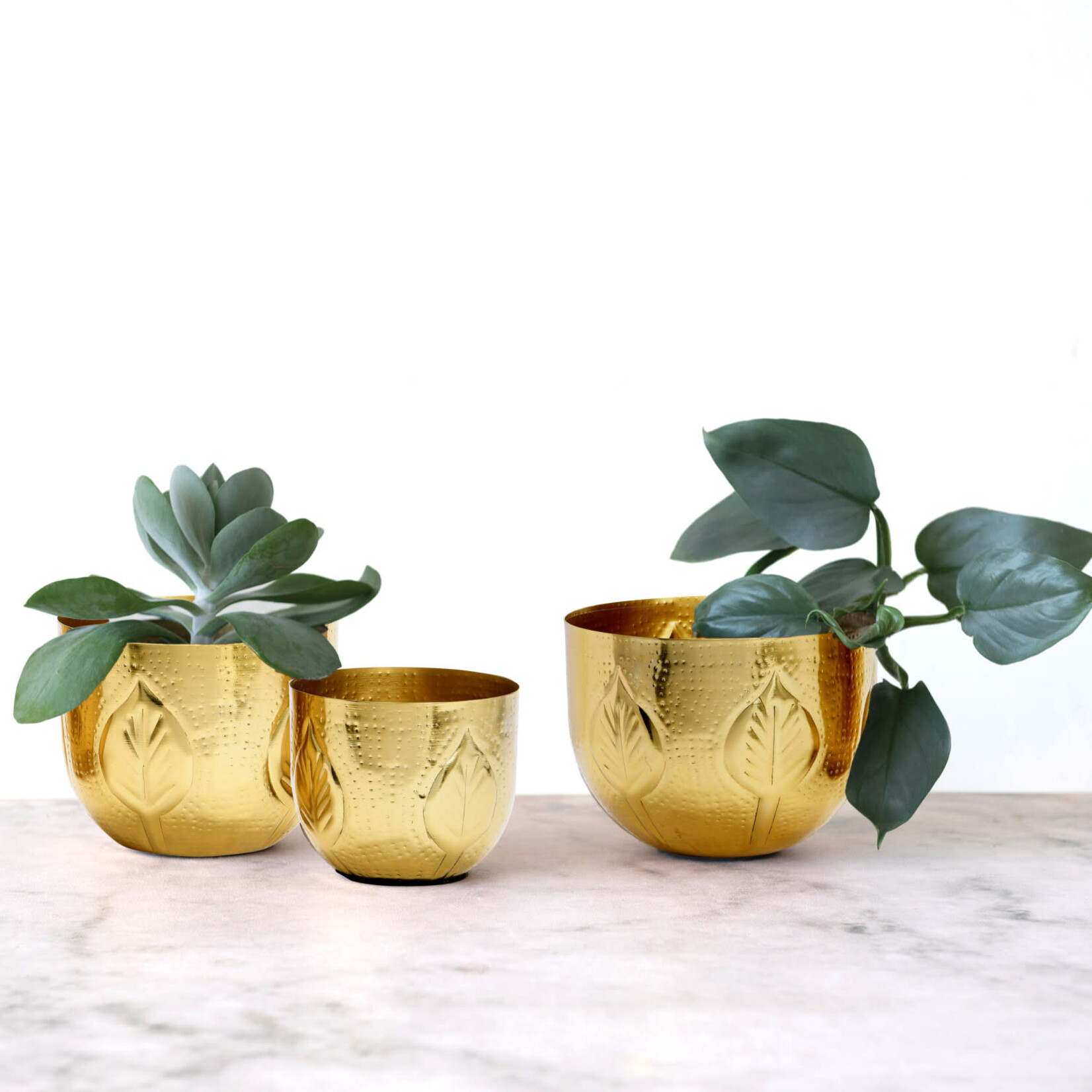Debossed Metal Planter small