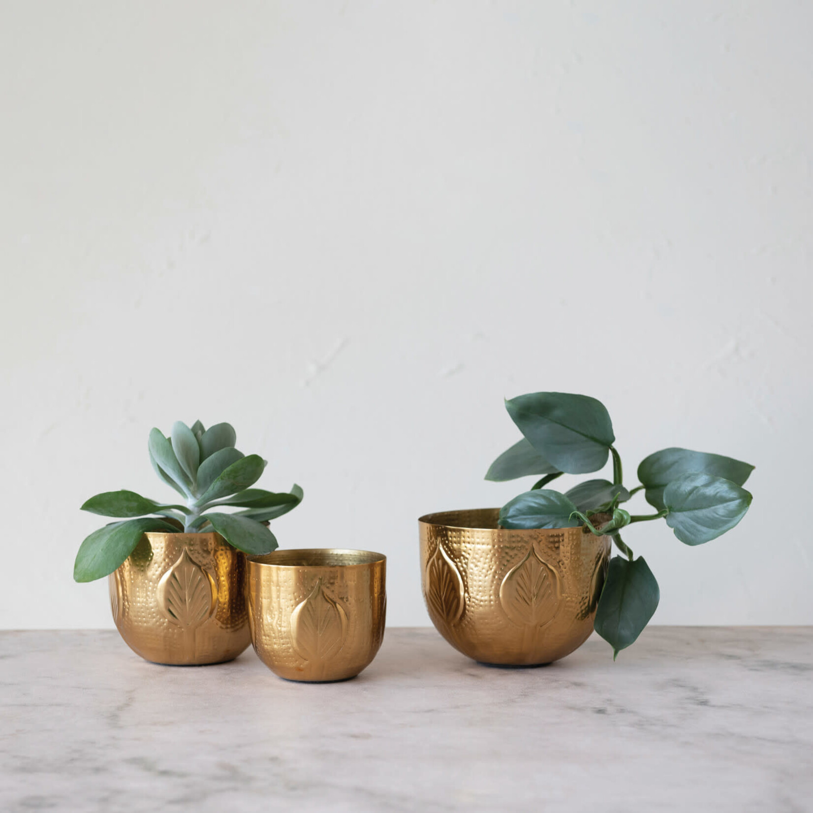 Debossed Metal Planter small