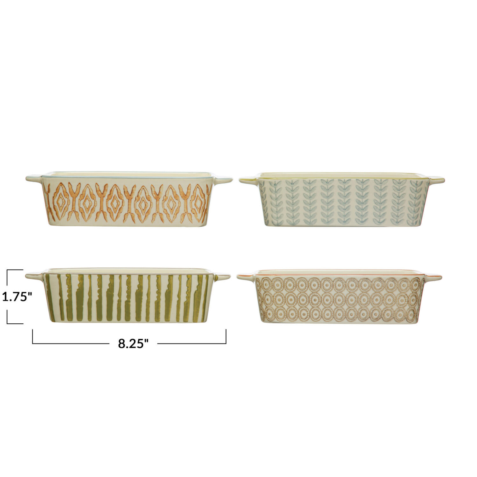 Hand-Stamped Stoneware Baker