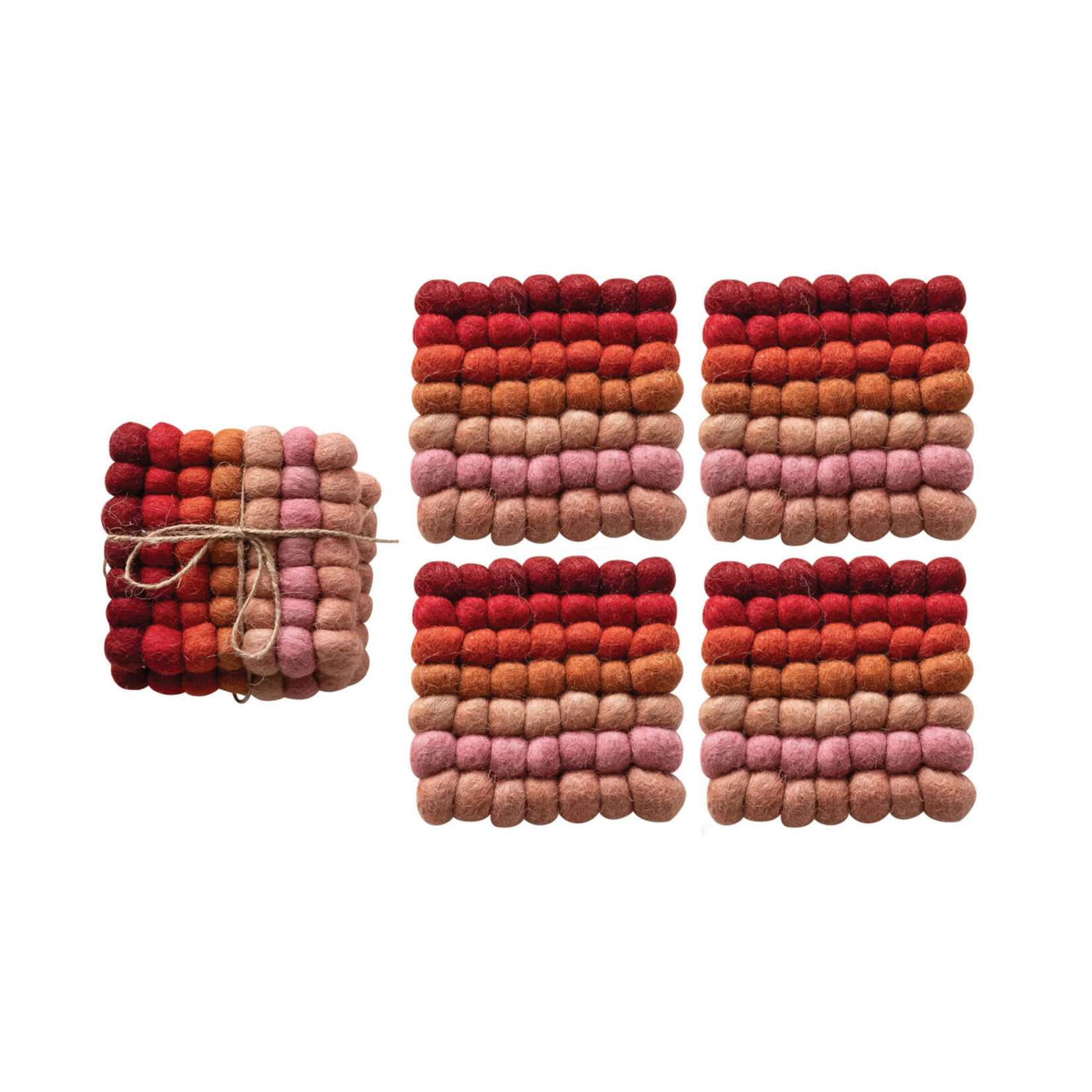 Wool Felt Ball Coasters