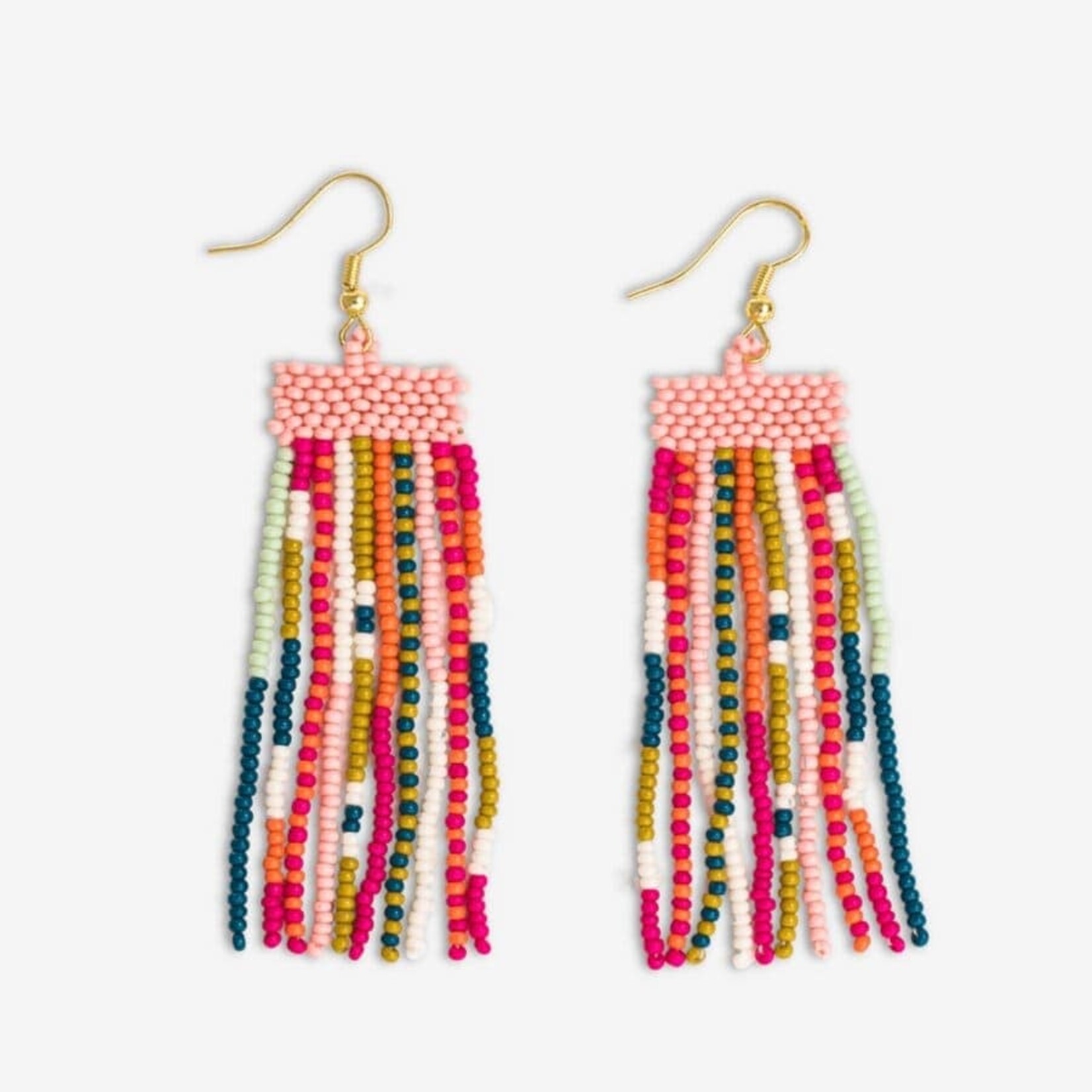 Ink + Alloy Mixed Patterns Beaded Fringe Earrings