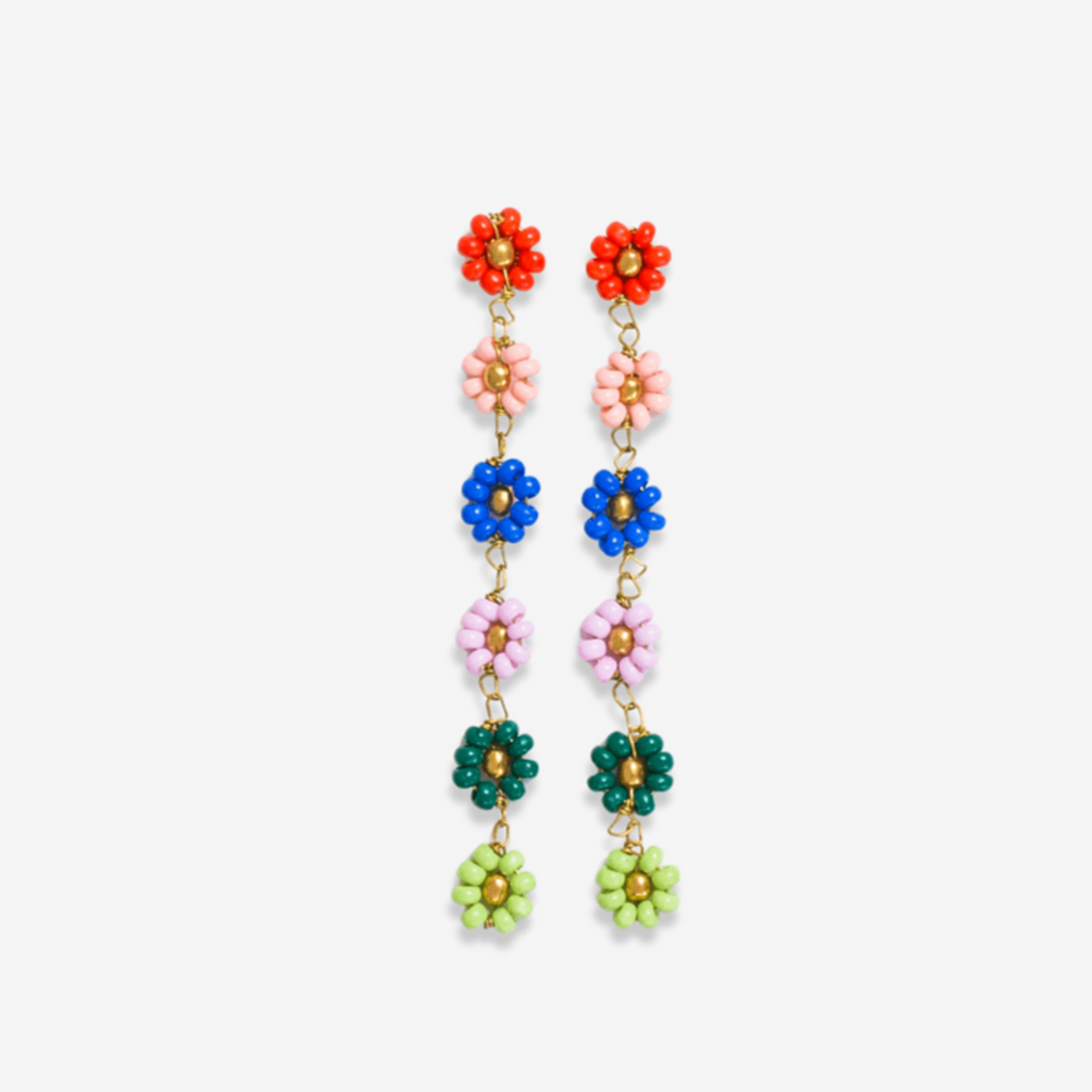 Ink + Alloy Flower Beaded Dangle Earrings