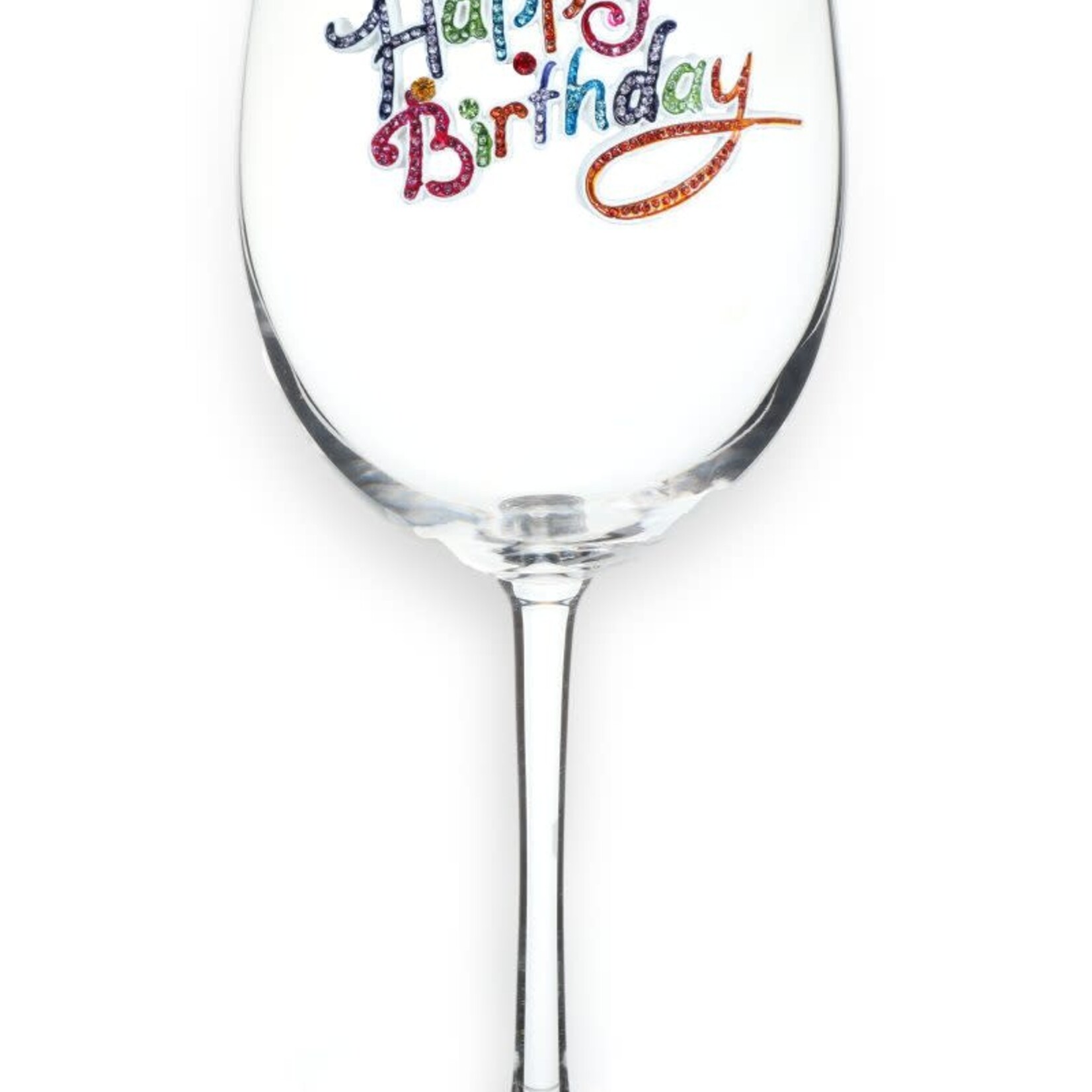 TheQueensJewels Happy Birthday Stemmed Wine Glass