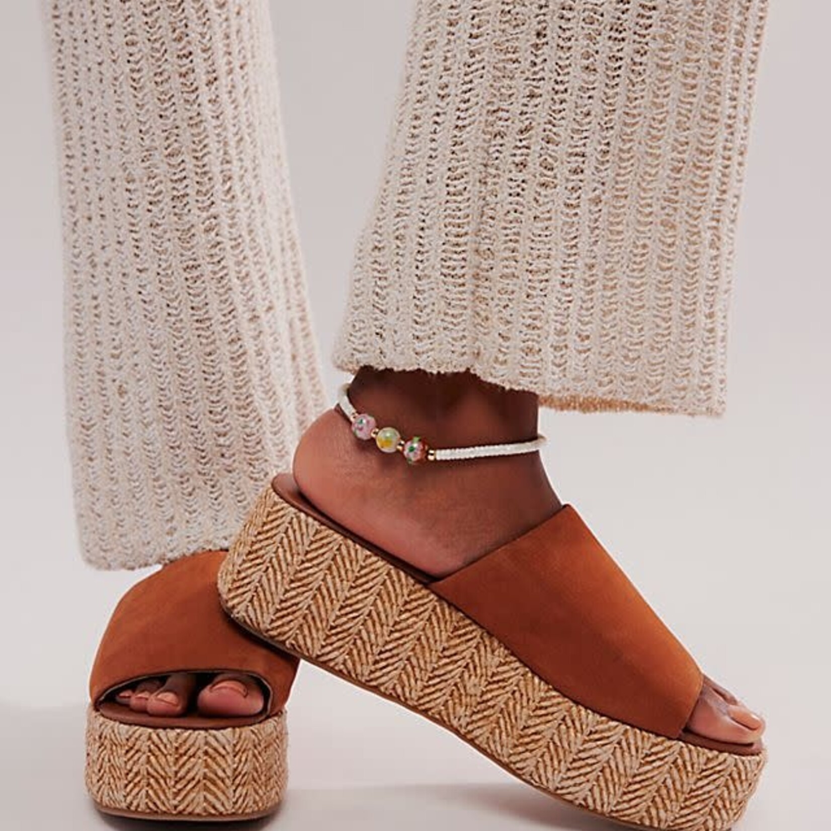 Free People Harbor Raffia Flatform Slide