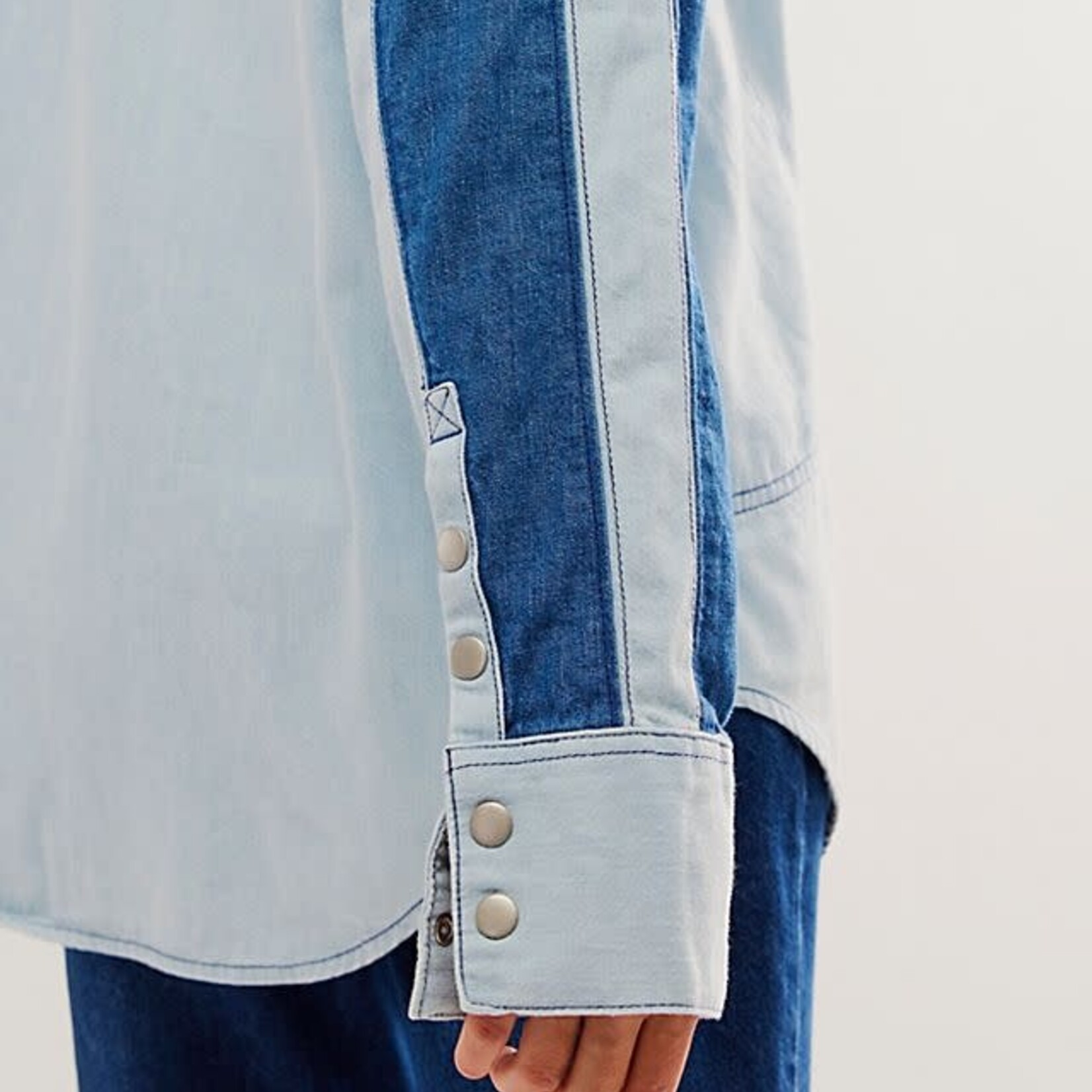 Free People Moto Colorblock Shirt