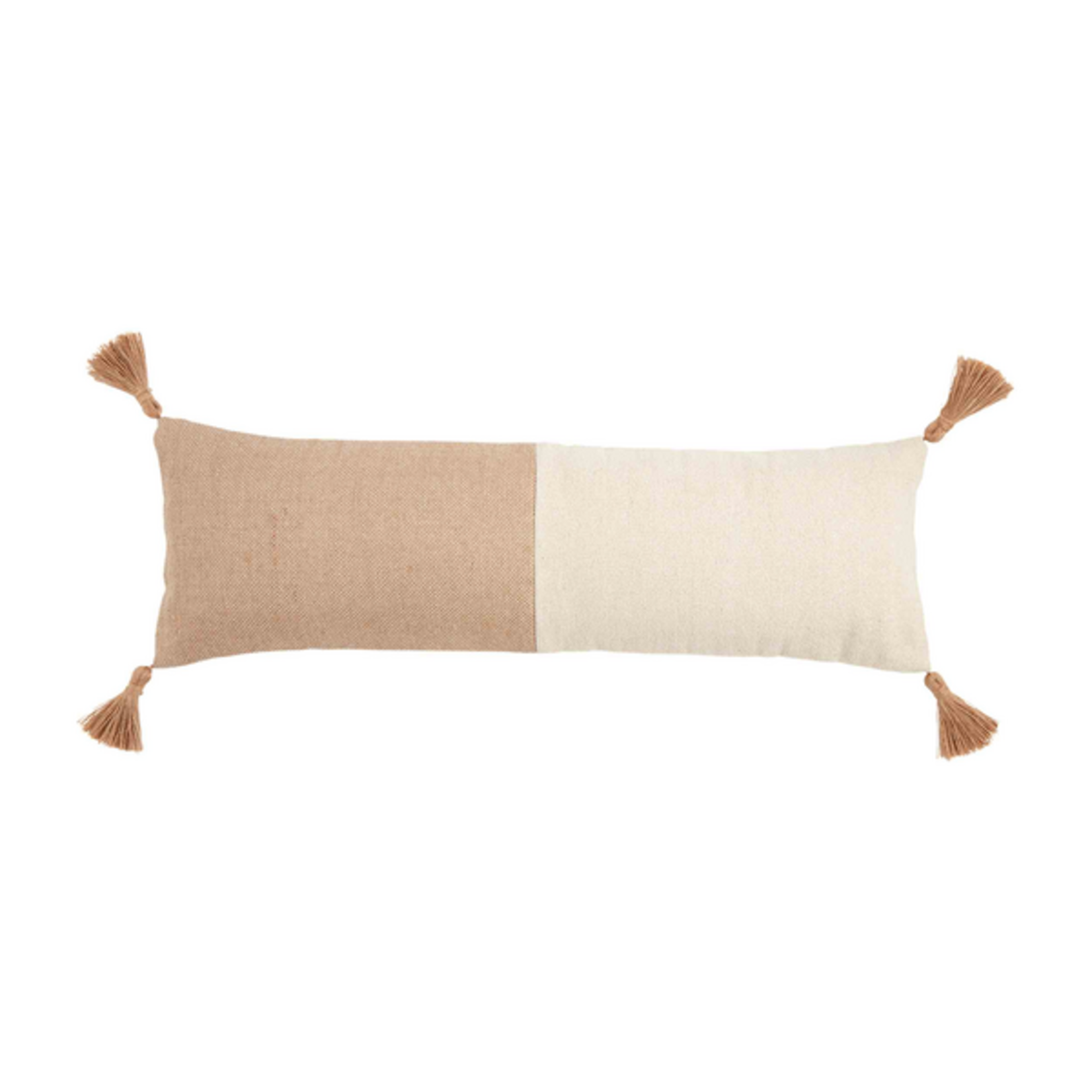 Mudpie Lumbar Jute Long Tassel Pillow