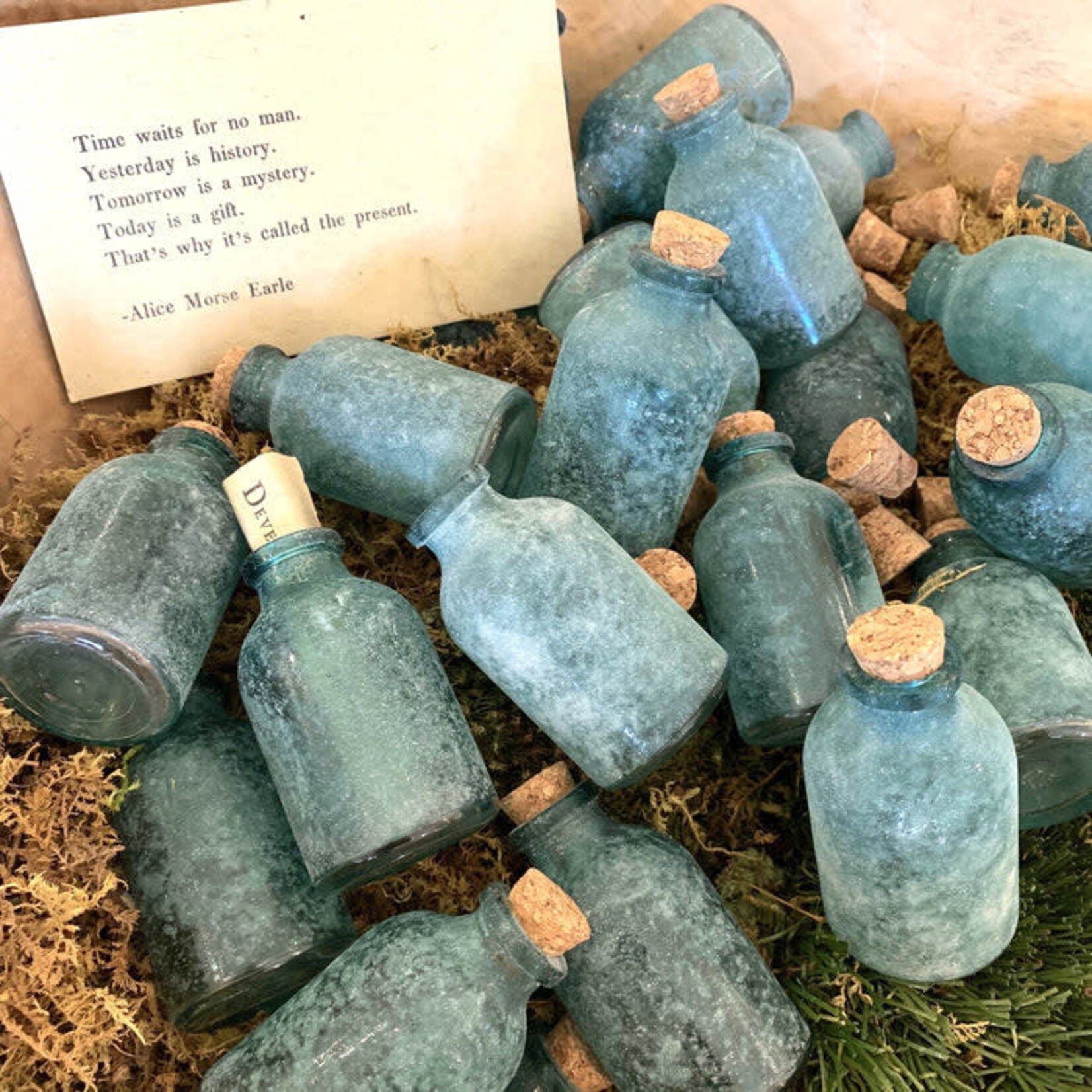 SugarBoo Frosted Green Mini Bottle with Cork