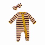 Mudpie Fall Striped Sleeper Set