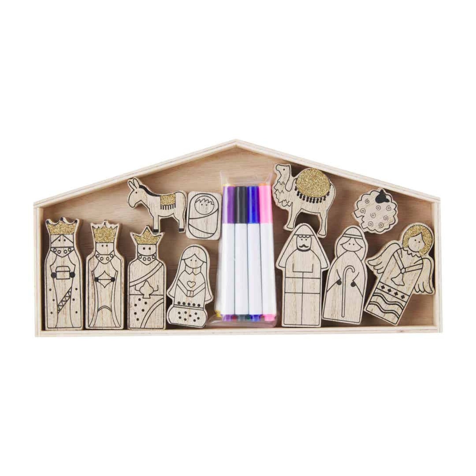 Mudpie Color Yourself Wood Nativity