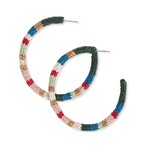 Ink + Alloy Check Beads Hoop Earrings