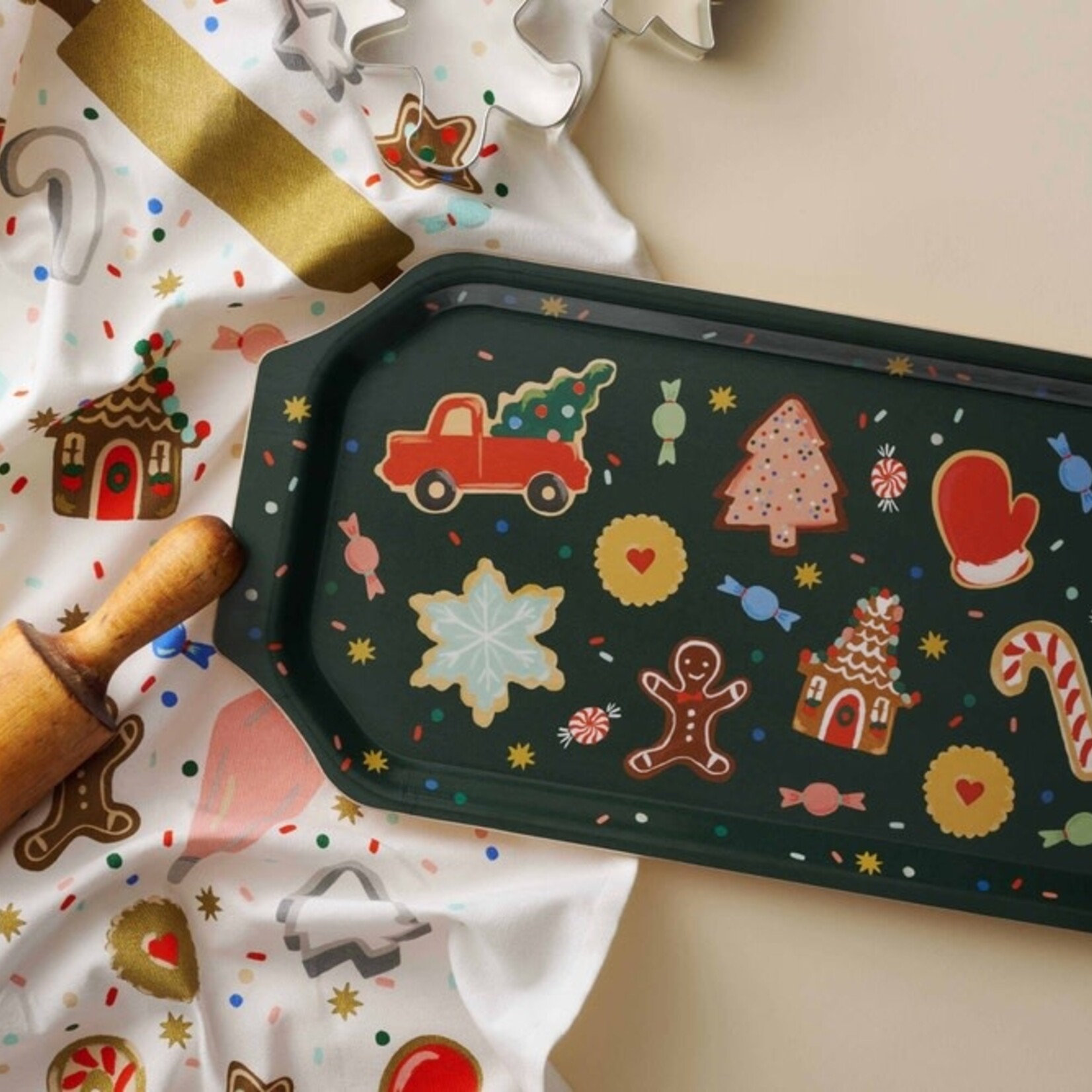 Rifle Paper Co Christmas Cookies Vintage Serving Tray