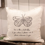 SugarBoo Love Is Like A Butterfly Embroidered Pillow, 24x24